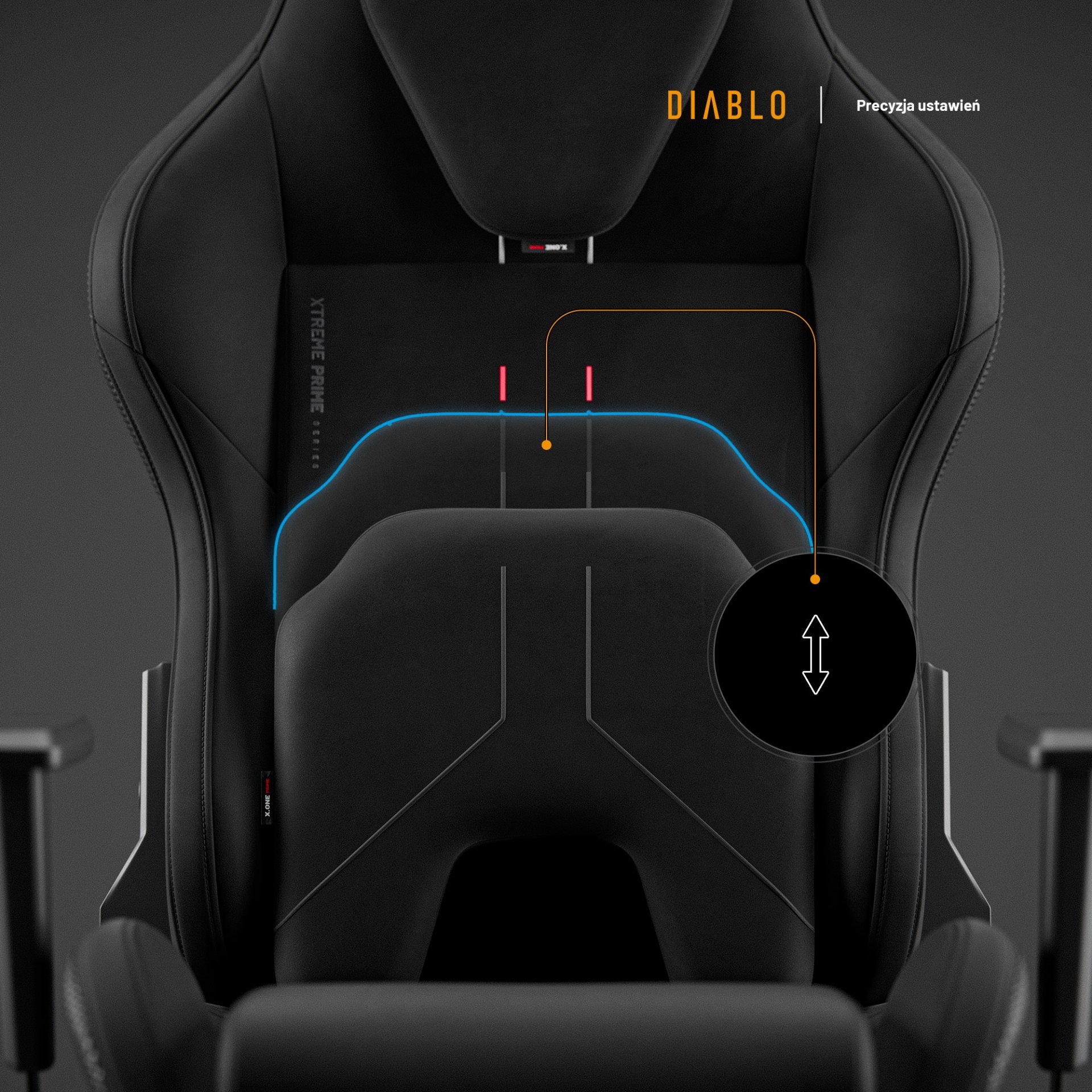 Fotel gamingowy czarny z chłodzącym siedziskiem, Normal Size: Diablo X-One Prime Burned Black 10