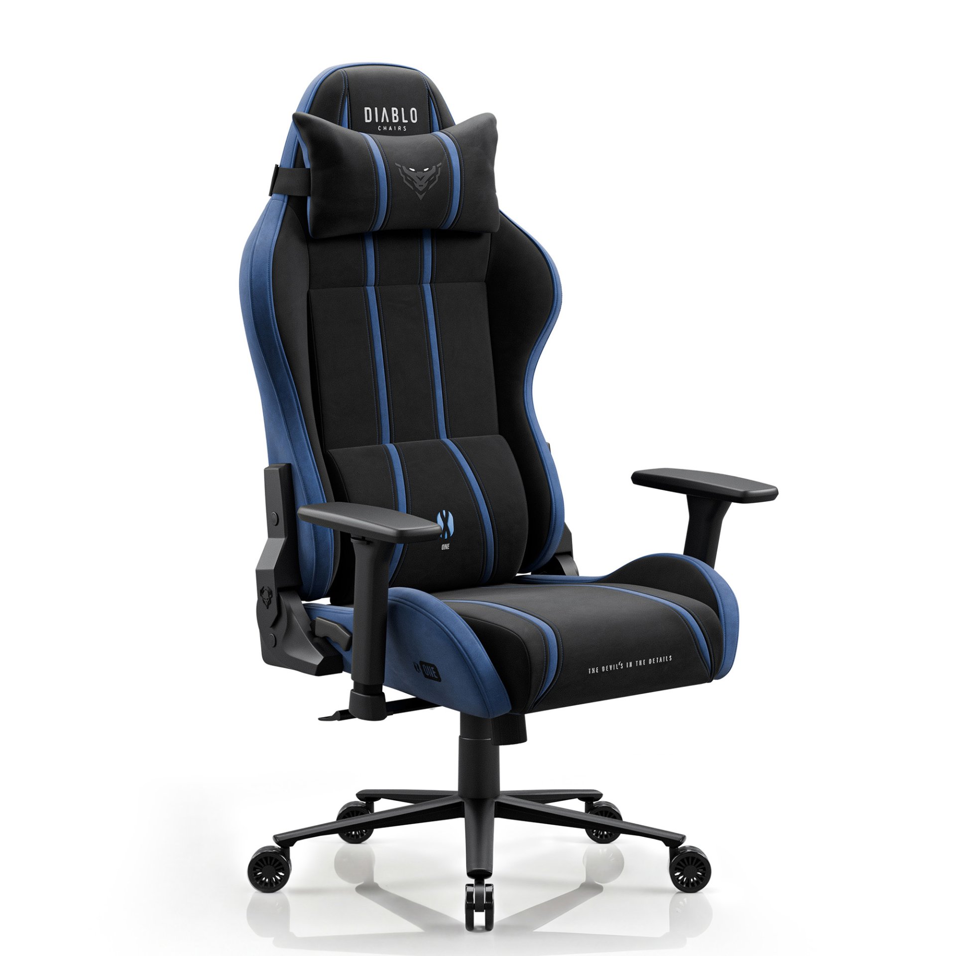 Fotel gamingowy materiałowy King Size, czarno-niebieski: Diablo X-One 2.0 Night Blue 1