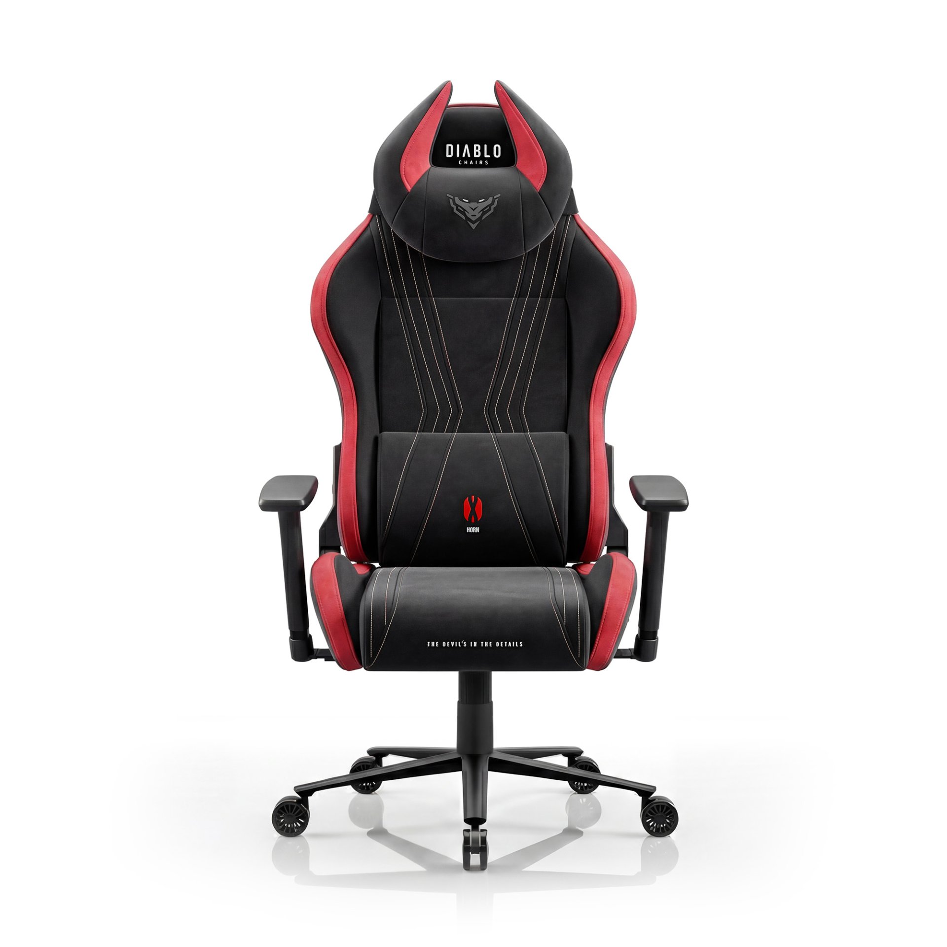 Fotel gamingowy materiałowy Normal Size, czarno-czerwony: Diablo X-Horn 2.0 Bloody Mary 2