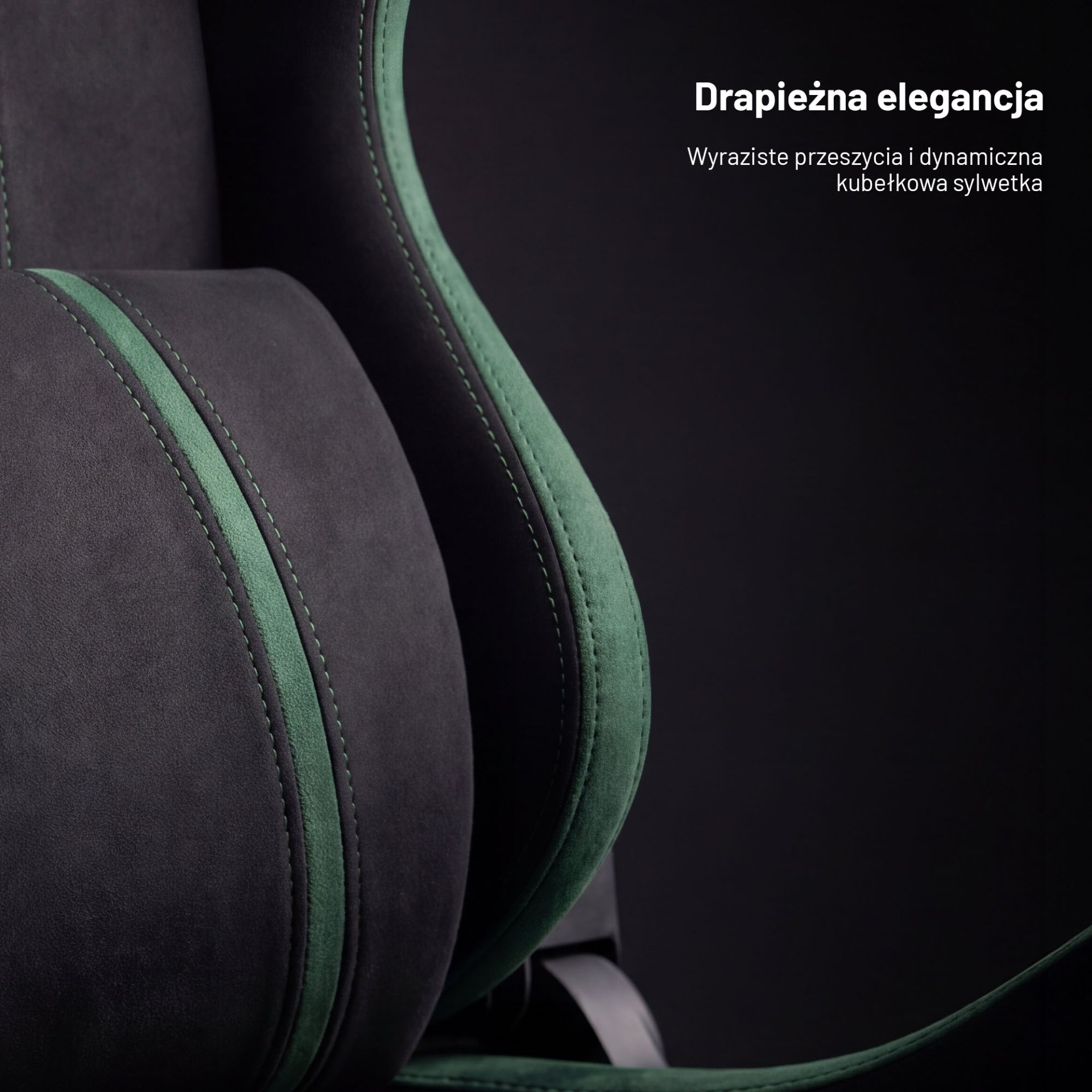 Fotel gamingowy materiałowy Normal Size, czarno-zielony: Diablo X-One 2.0 Forest Green 4