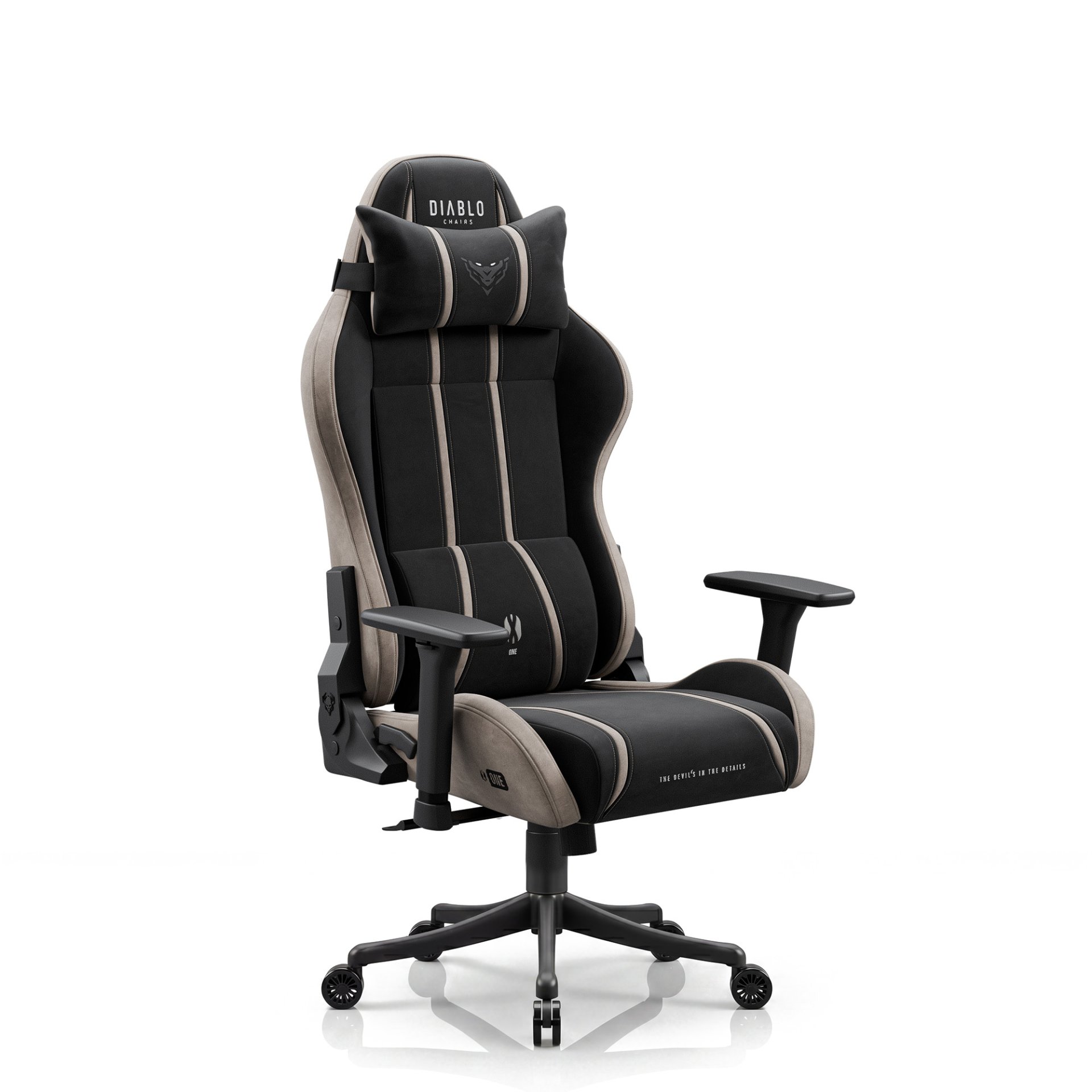 Fotel gamingowy materiałowy Small Size, czarno-beżowy: Diablo X-One 2.0 Camel Black 1