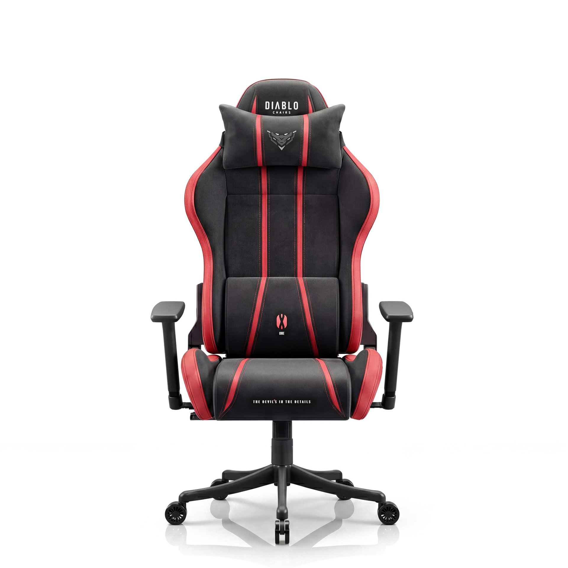 Fotel gamingowy materiałowy Small Size, czarno-czerwony: Diablo X-One 2.0 Bloody Mary 2