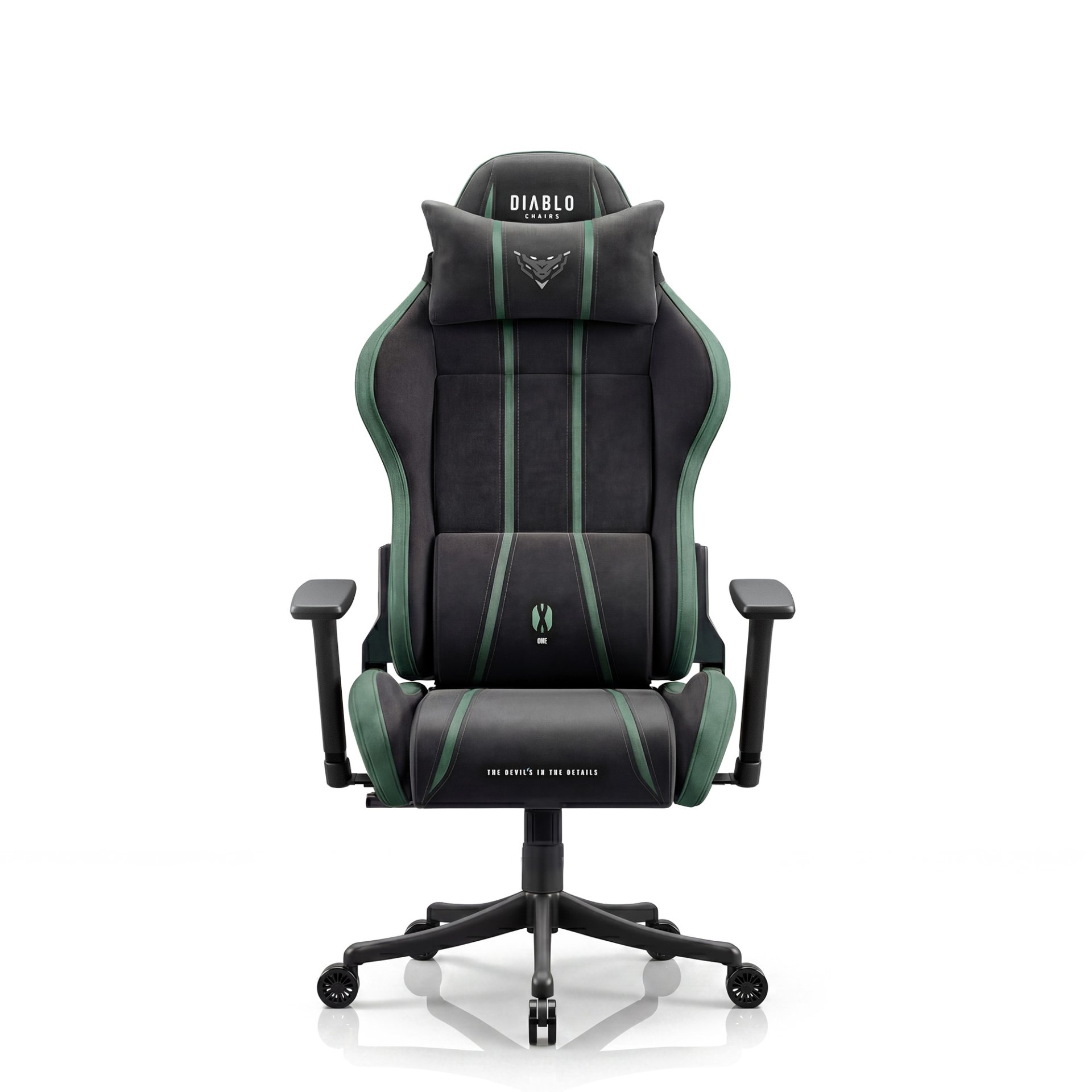 Fotel gamingowy materiałowy Small Size, czarno-zielony: Diablo X-One 2.0 Forest Green 2