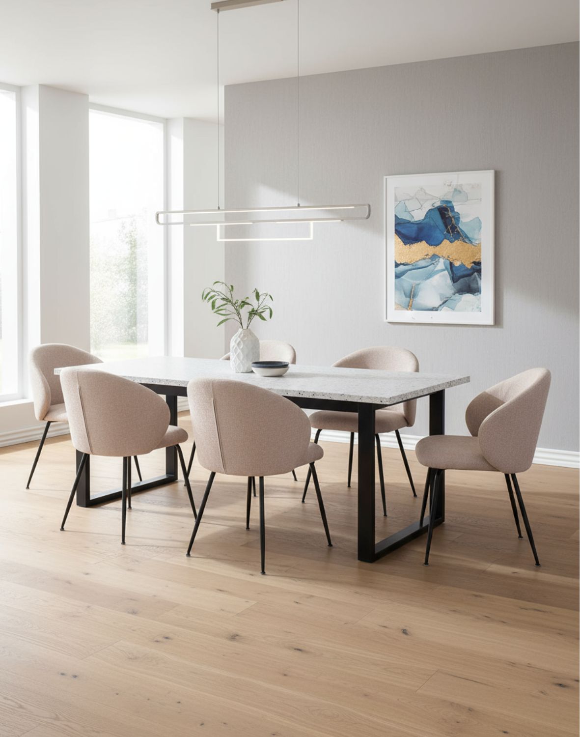 krzesło do jadalni ganta black, tkanina strukturalna beżowa (cd2302-3)