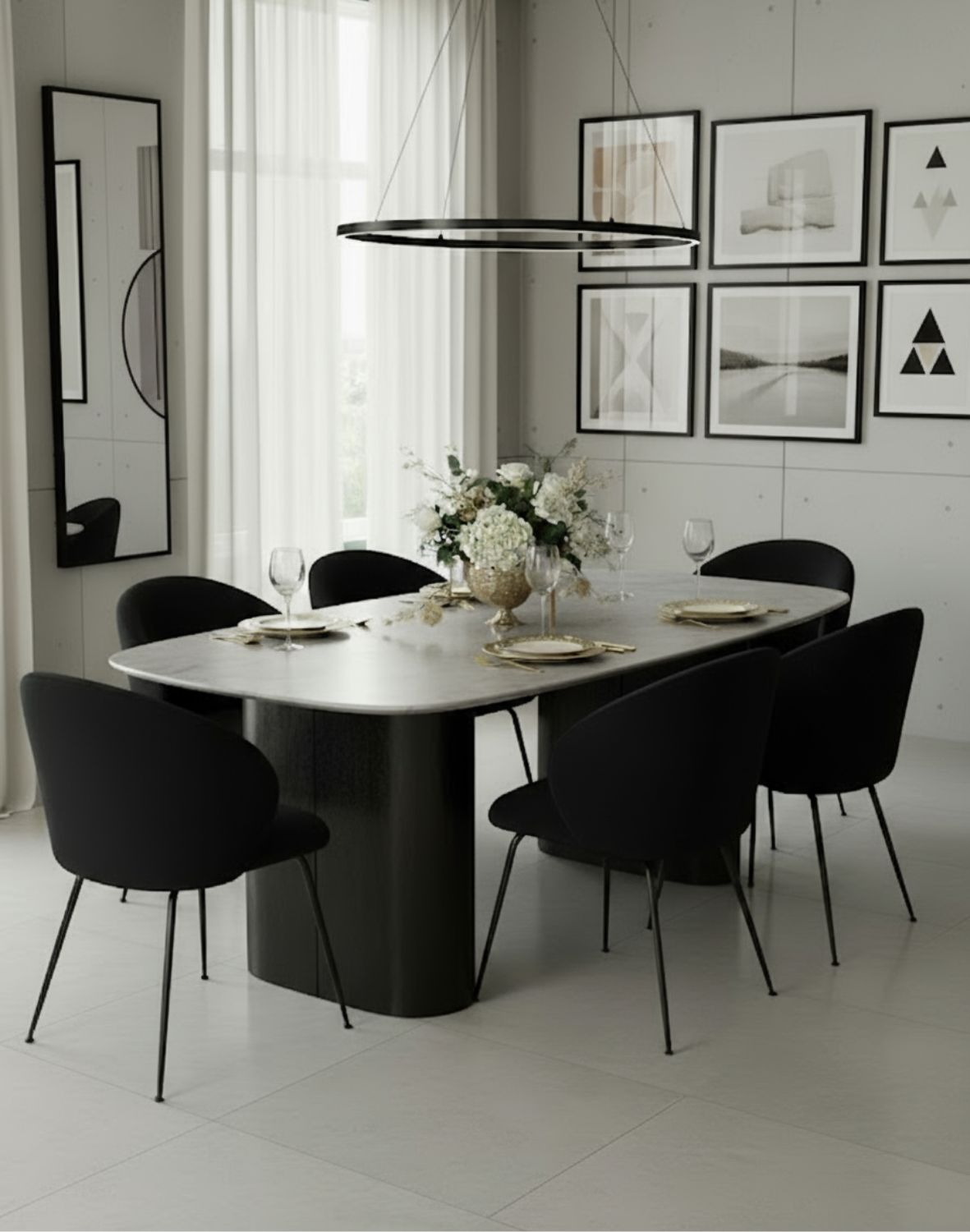 krzesło do jadalni ganta black, czarny welwet