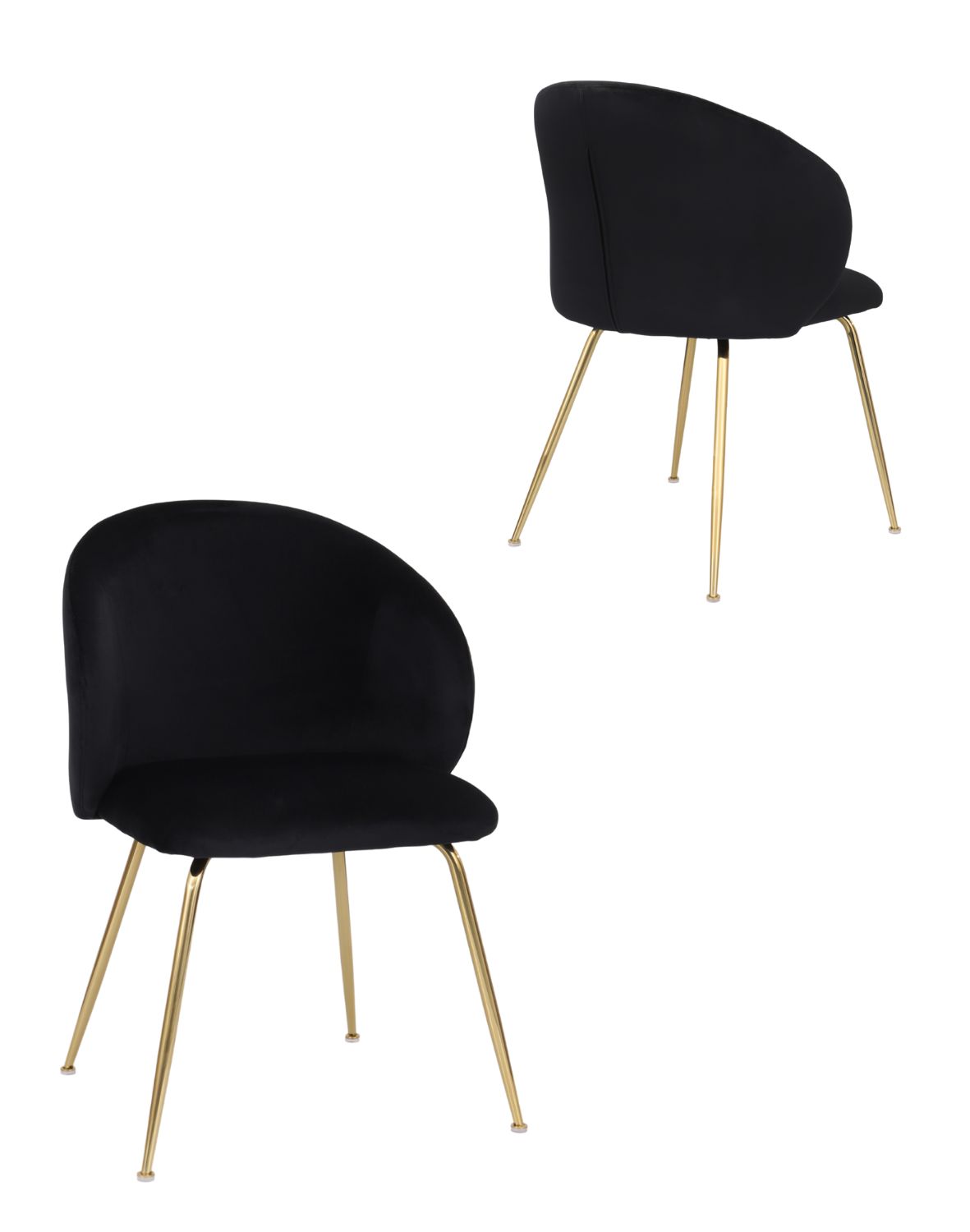 krzesło do jadalni ganta gold, czarny welwet