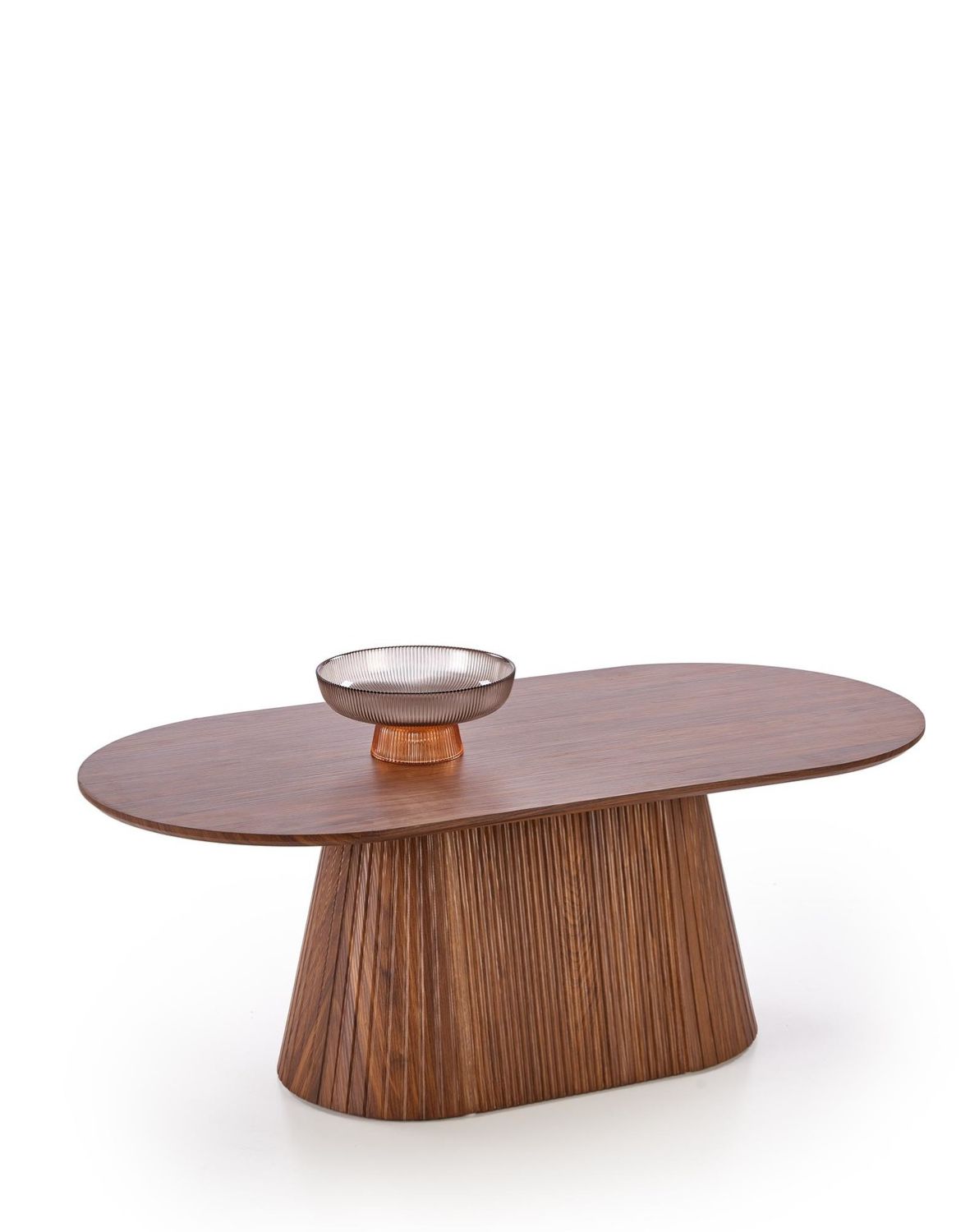 stolik kawowy okrągły orzechowy Gisela