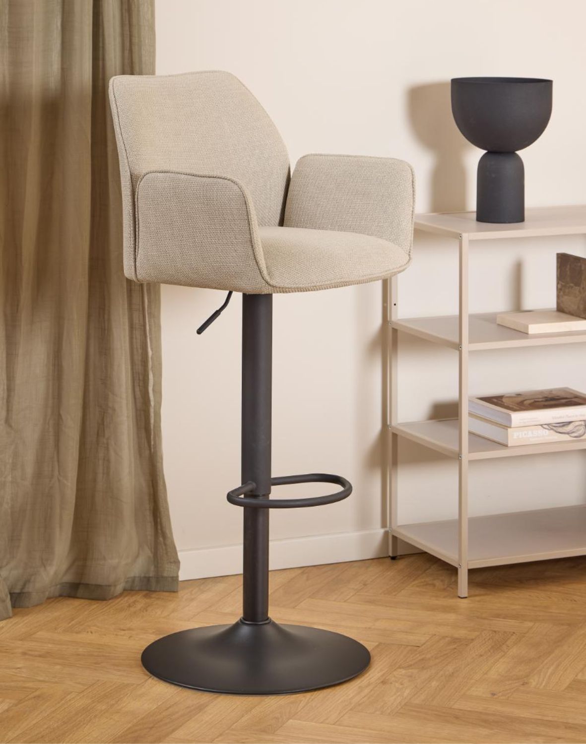 hoker glenda, beżowy z podłokietnikami i regulacją wysokości (08502)