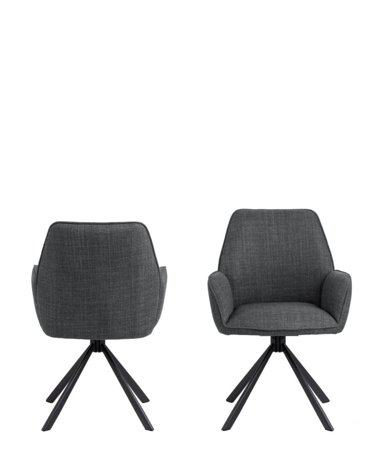 krzesło obrotowe do jadalni, tapicerowane glenda, ciemnoszare (07481)