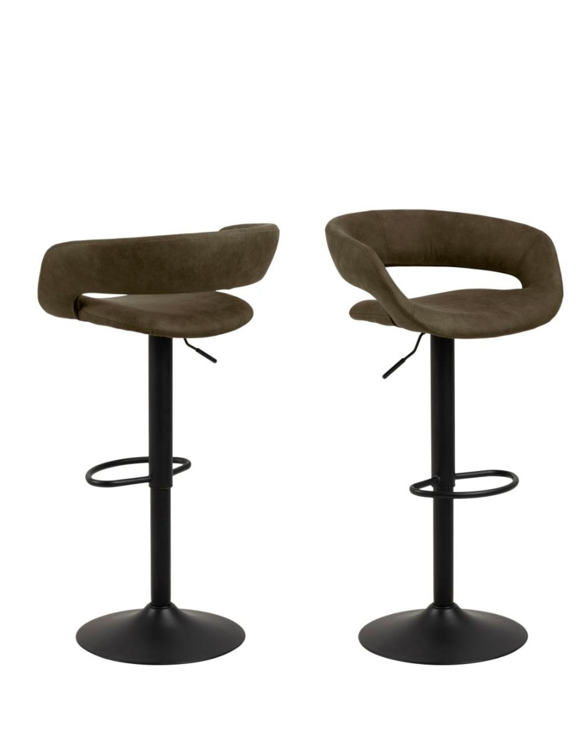 Hoker do kuchni z oparciem, obrotowy, regulowany, oliwkowy Grace (84693)