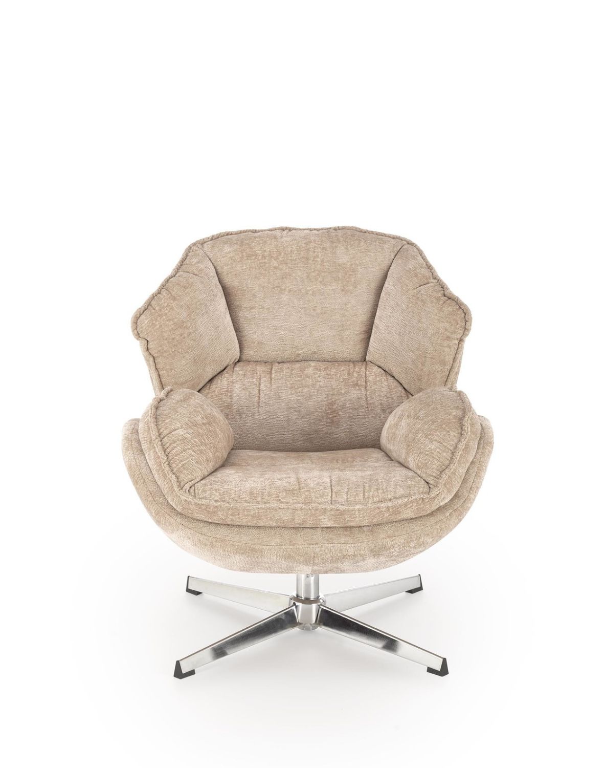 fotel obrotowy guido beżowy, obrotowy 360°, chrom