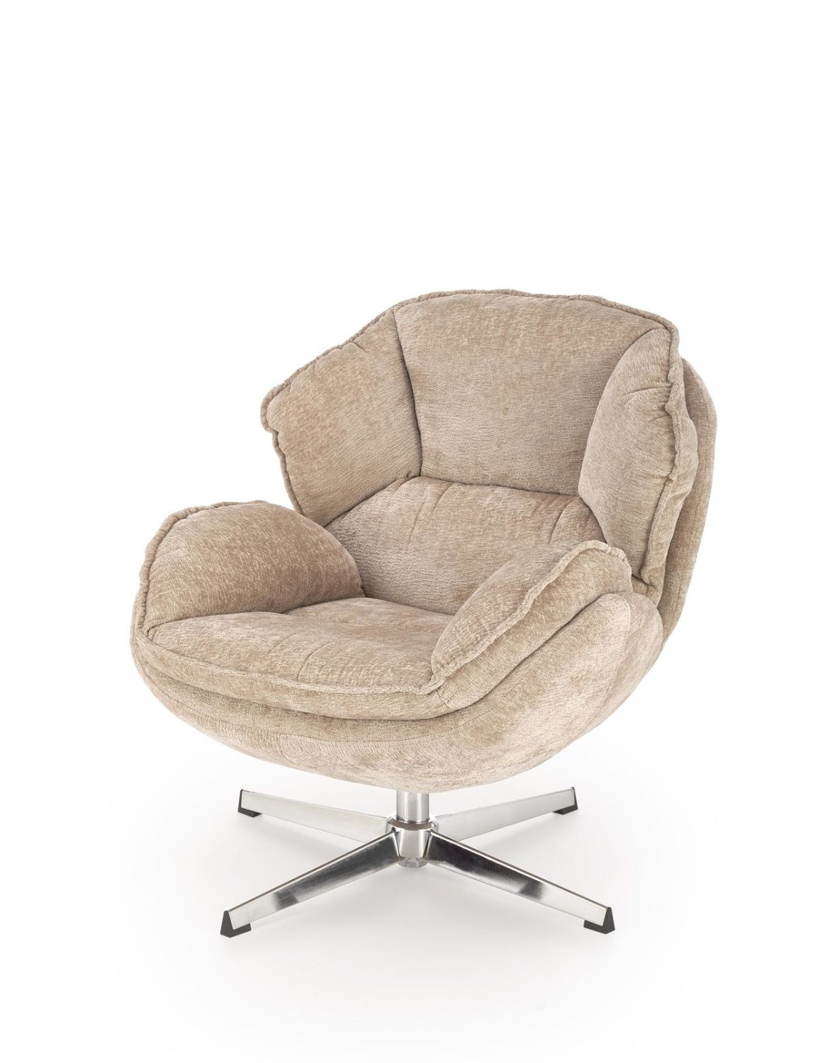 fotel obrotowy guido beżowy, obrotowy 360°, chrom