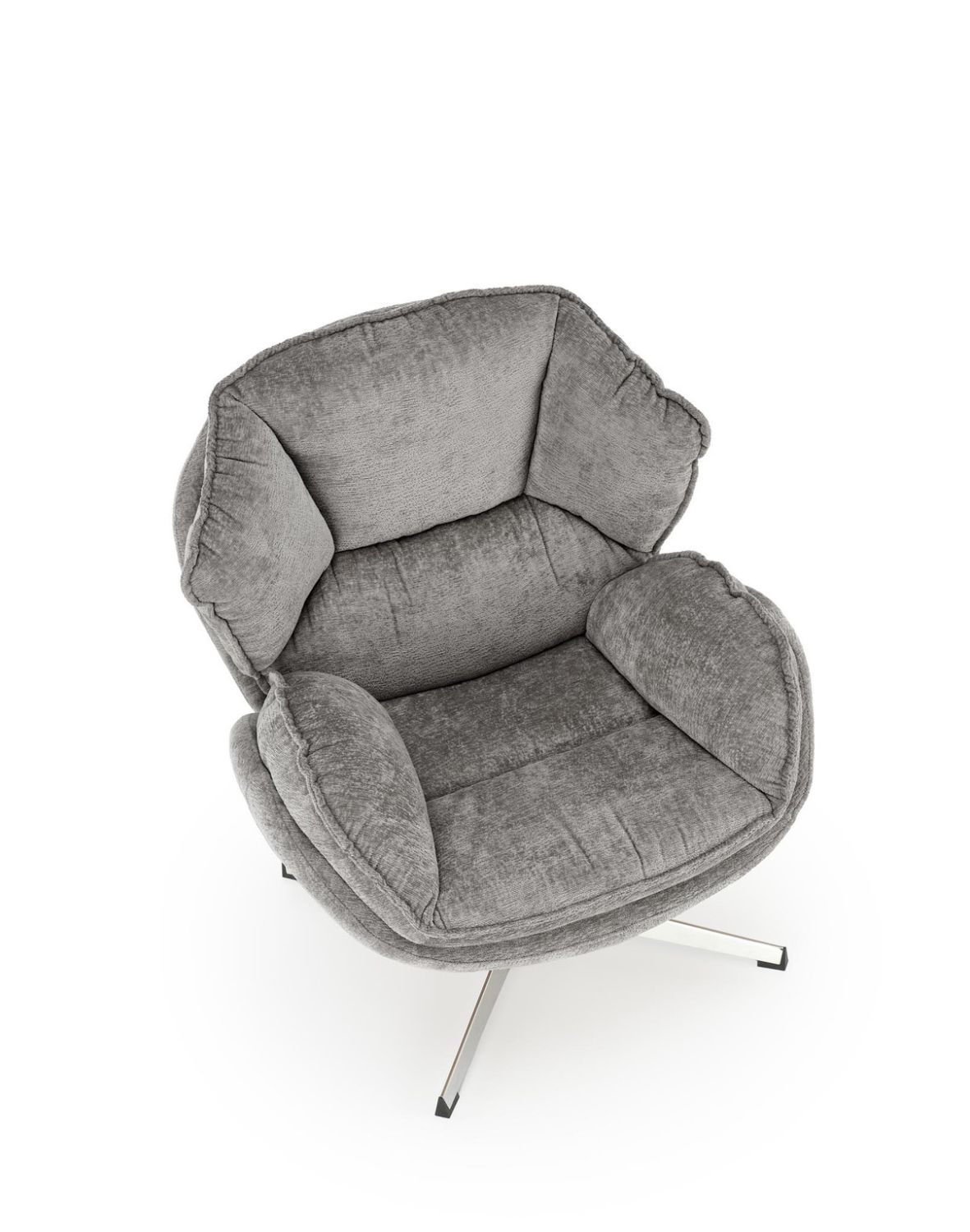 fotel obrotowy guido szary, obrotowy 360°, chrom