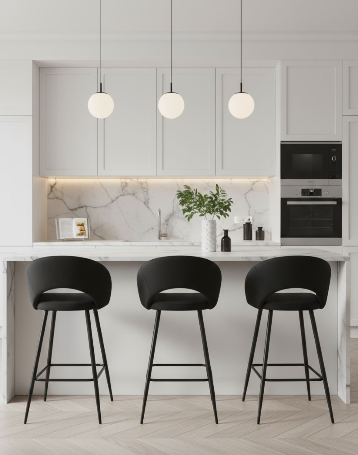 hoker do kuchni h96, czarny welwet