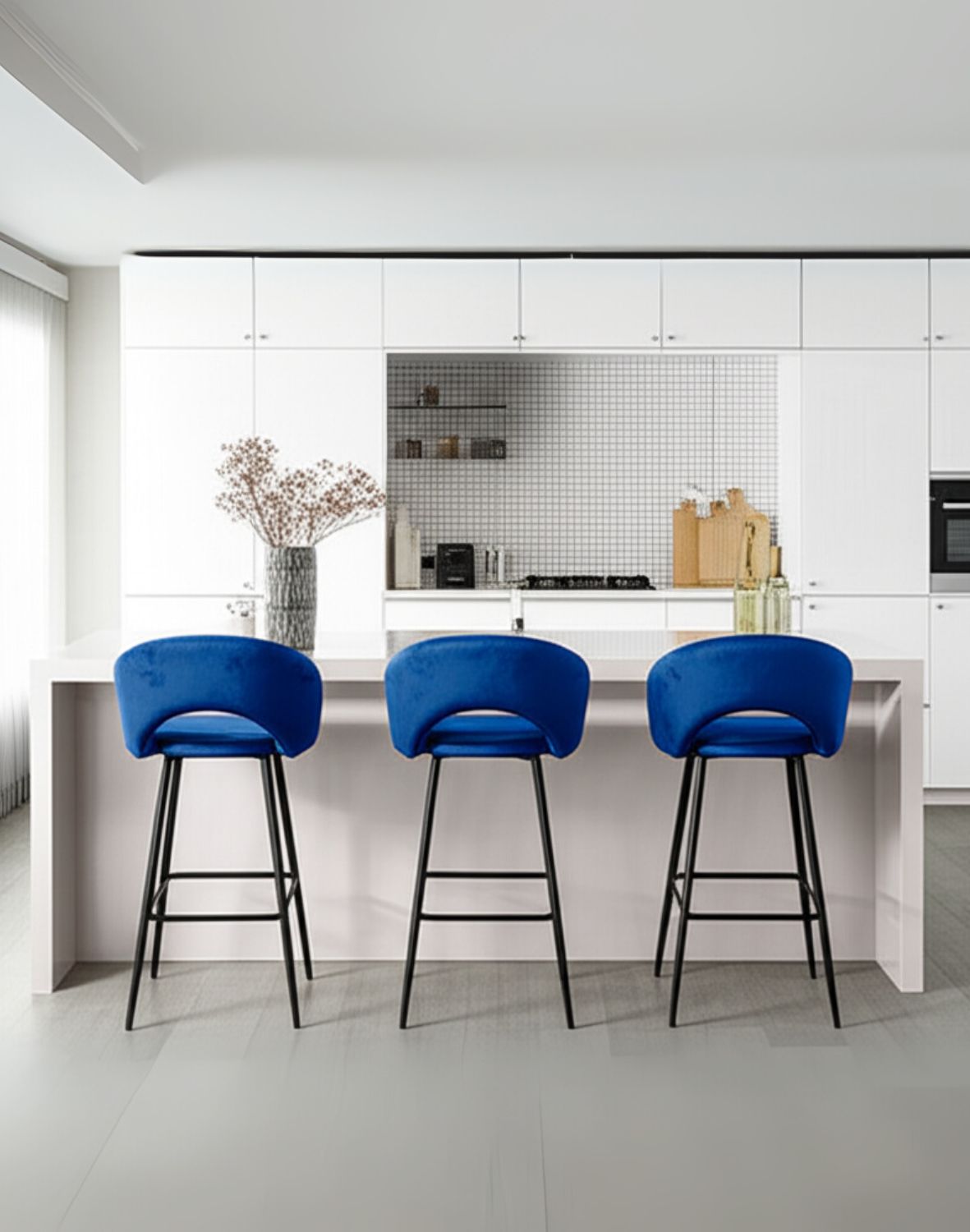 hoker do kuchni h96, granatowy welwet