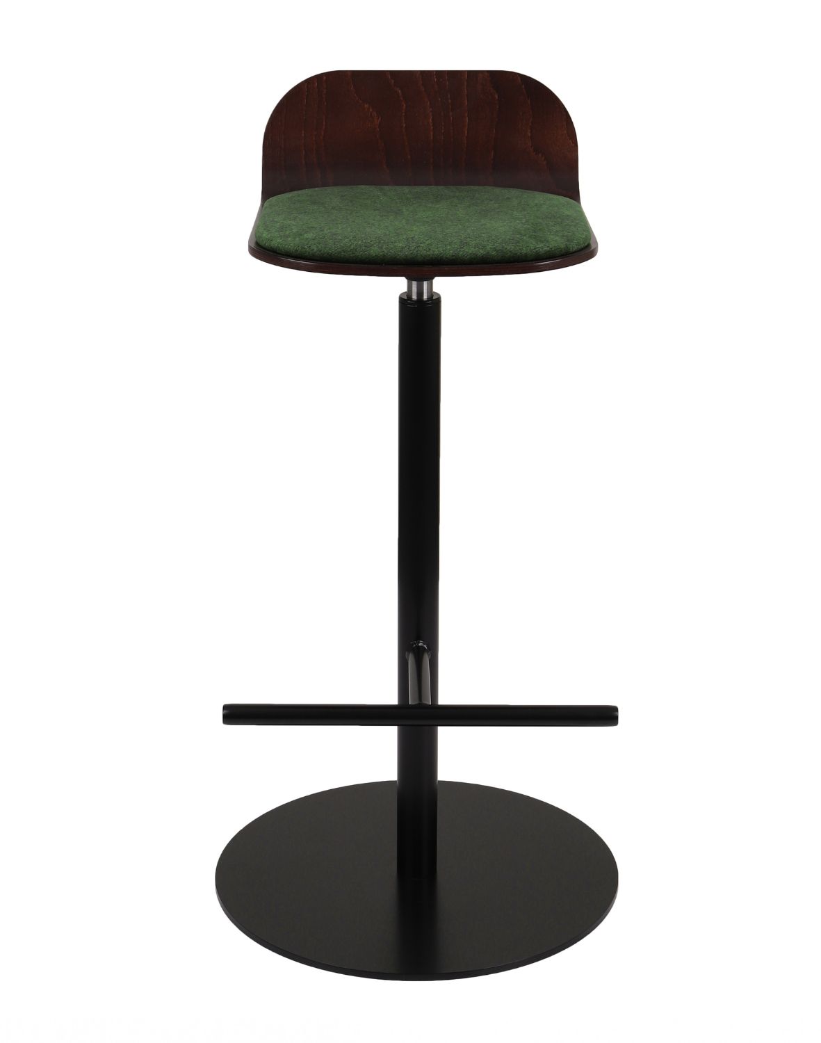 hoker obrotowy malmo wood plus pb z drewnianym siedziskiem i tapicerowaną nakładką