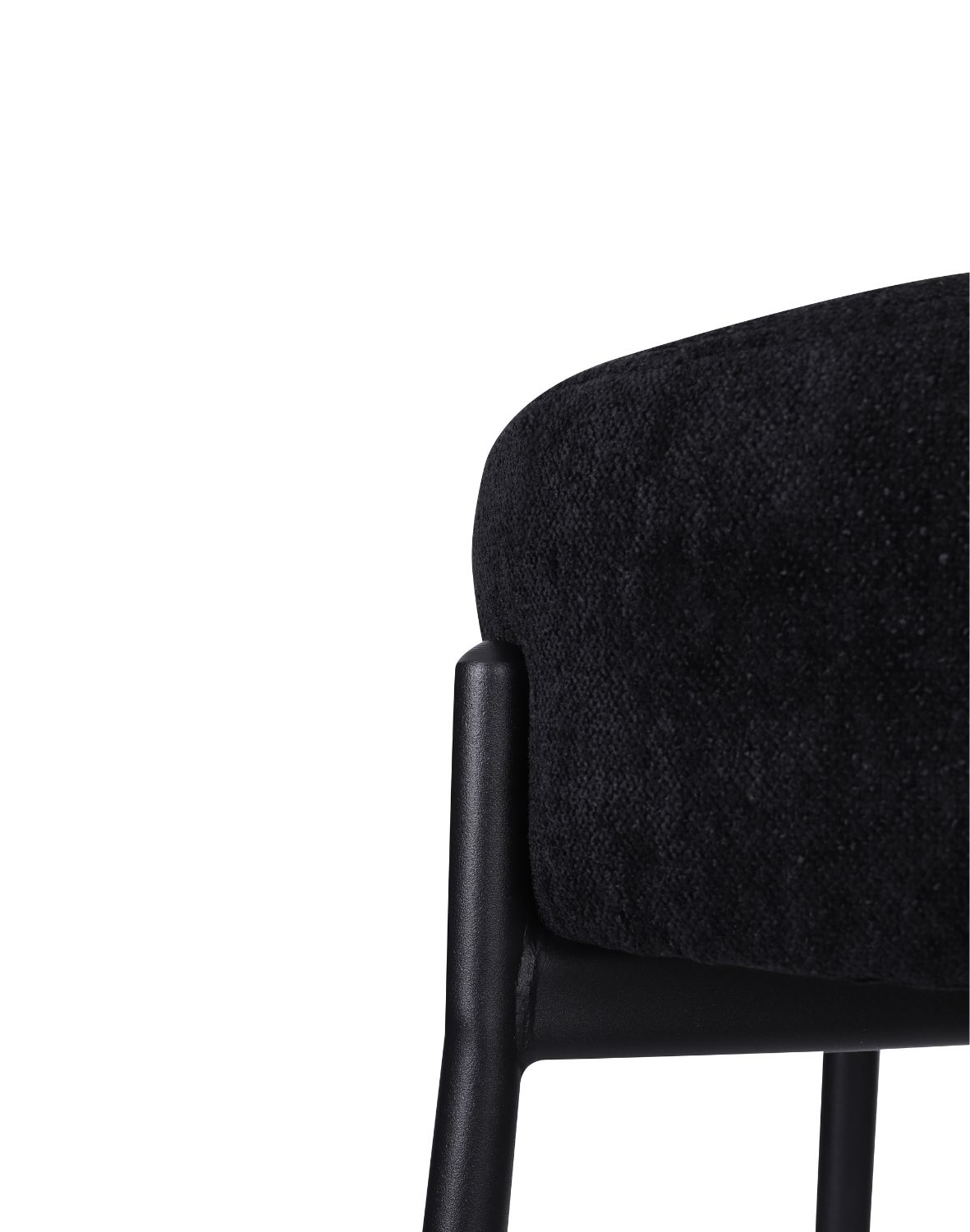 okrągły hoker do kuchni z podnóżkiem holly, tapicerowany, czarny