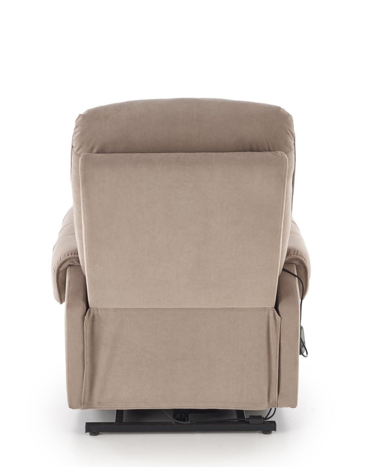 fotel horton z funkcją elektrycznego rozkładania i pionizacji, beżowy welwet