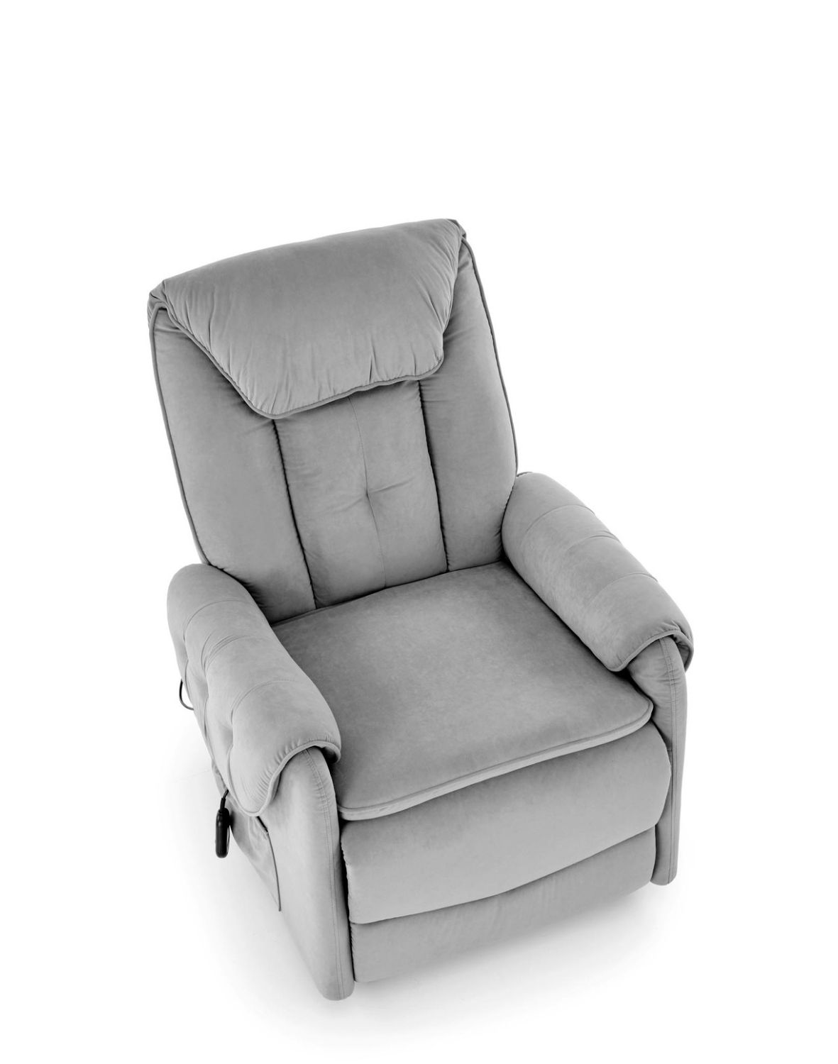 fotel horton z funkcją elektrycznego rozkładania i pionizacji, szary welwet