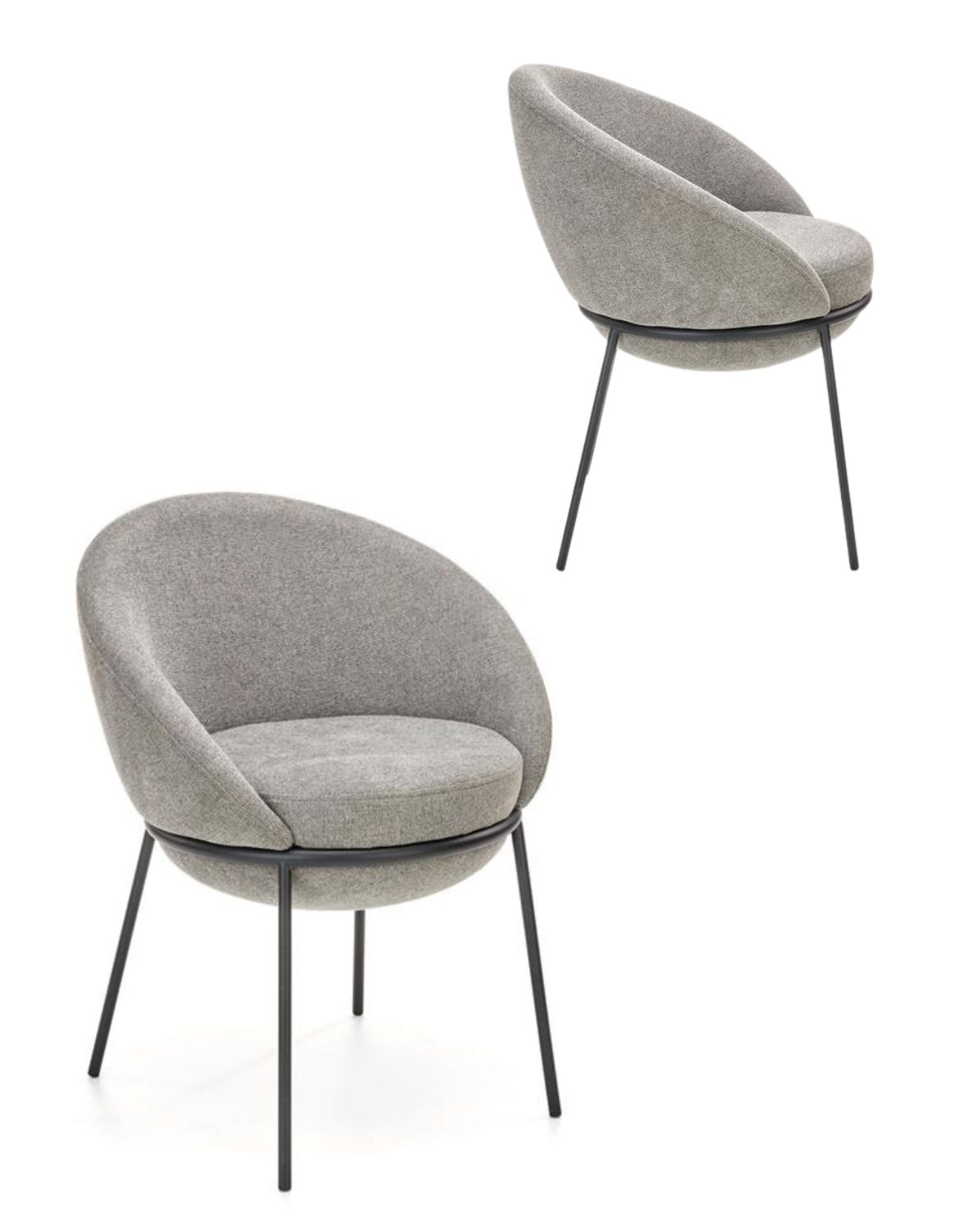 krzesło do jadalni k482, nowoczesne, szare