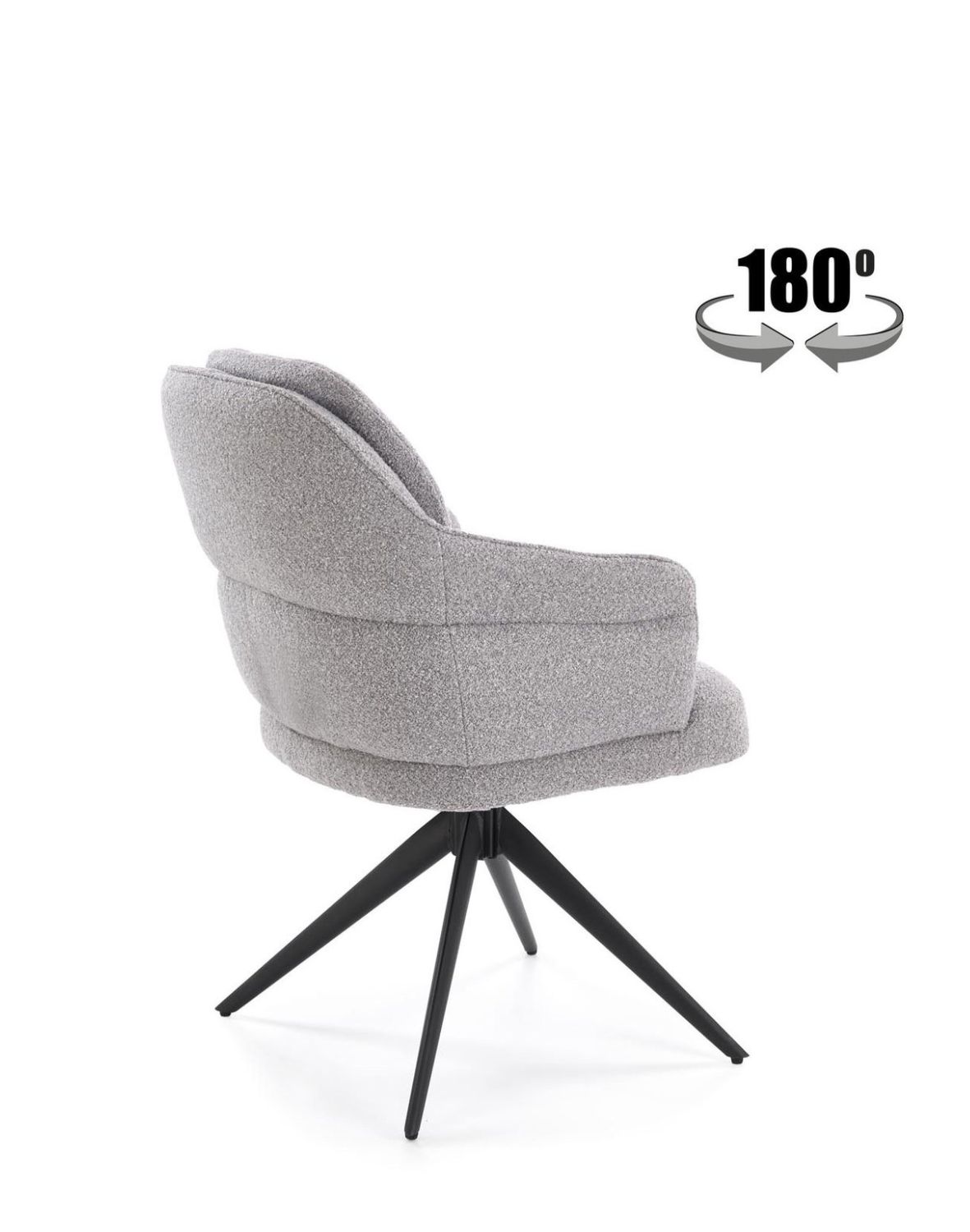 krzesło z funkcją obracania k570, boucle, szare