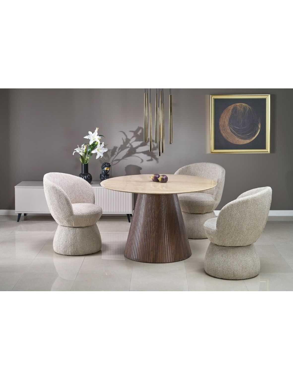 krzesło z funkcją obracania k581, tapicerowane, beżowe