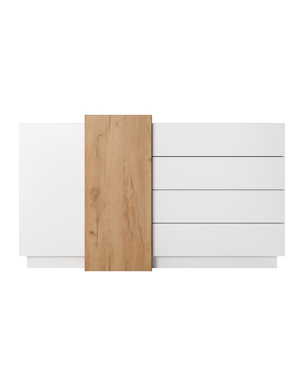 komoda biała dąb craft 160 cm 2D4S