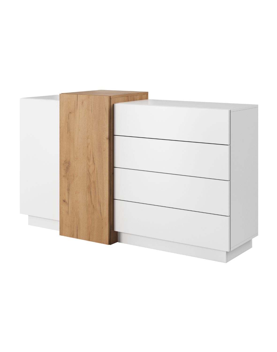 komoda biała dąb craft 160 cm 2D4S
