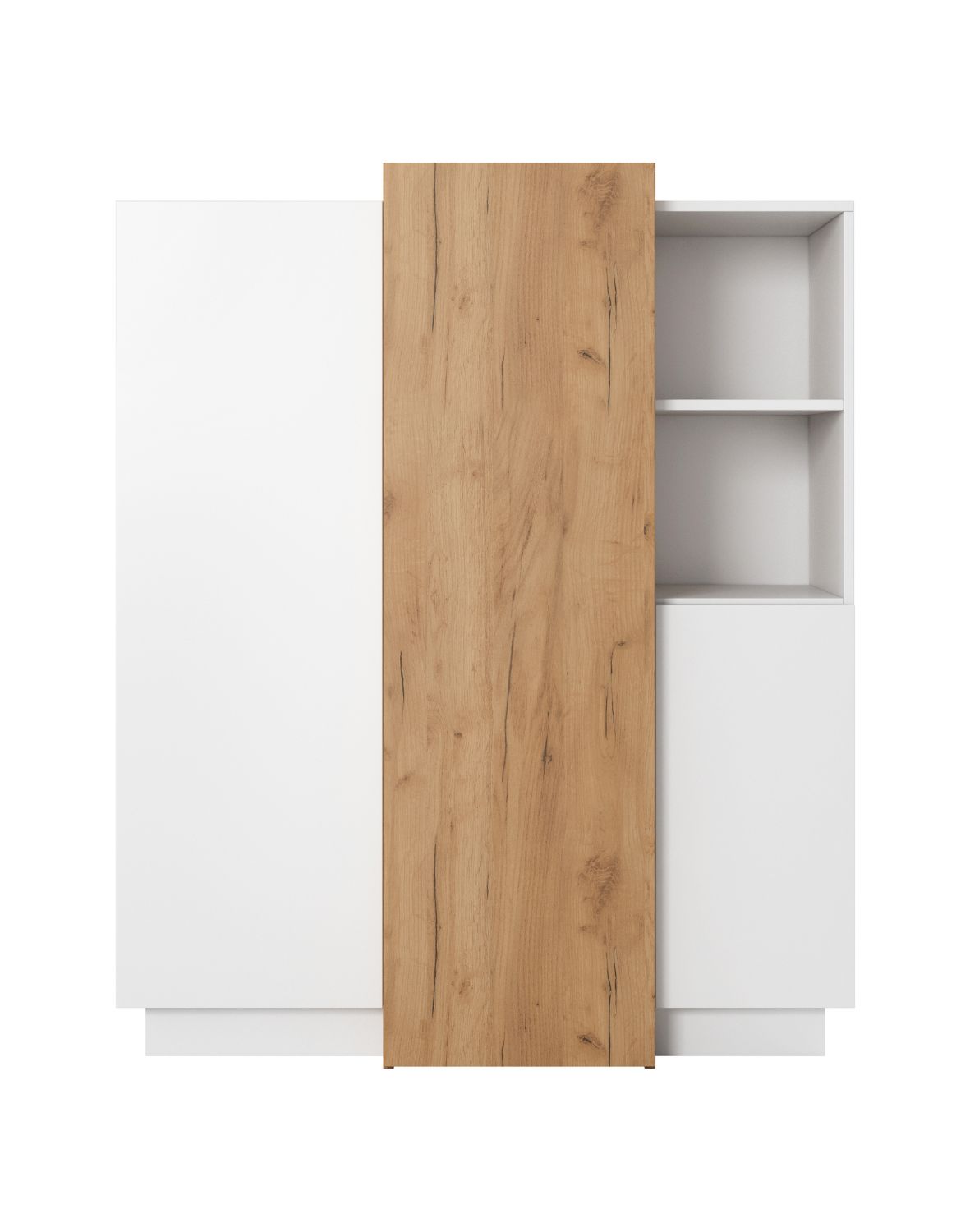 nowoczesna komoda 3d 3 biała dąb craft