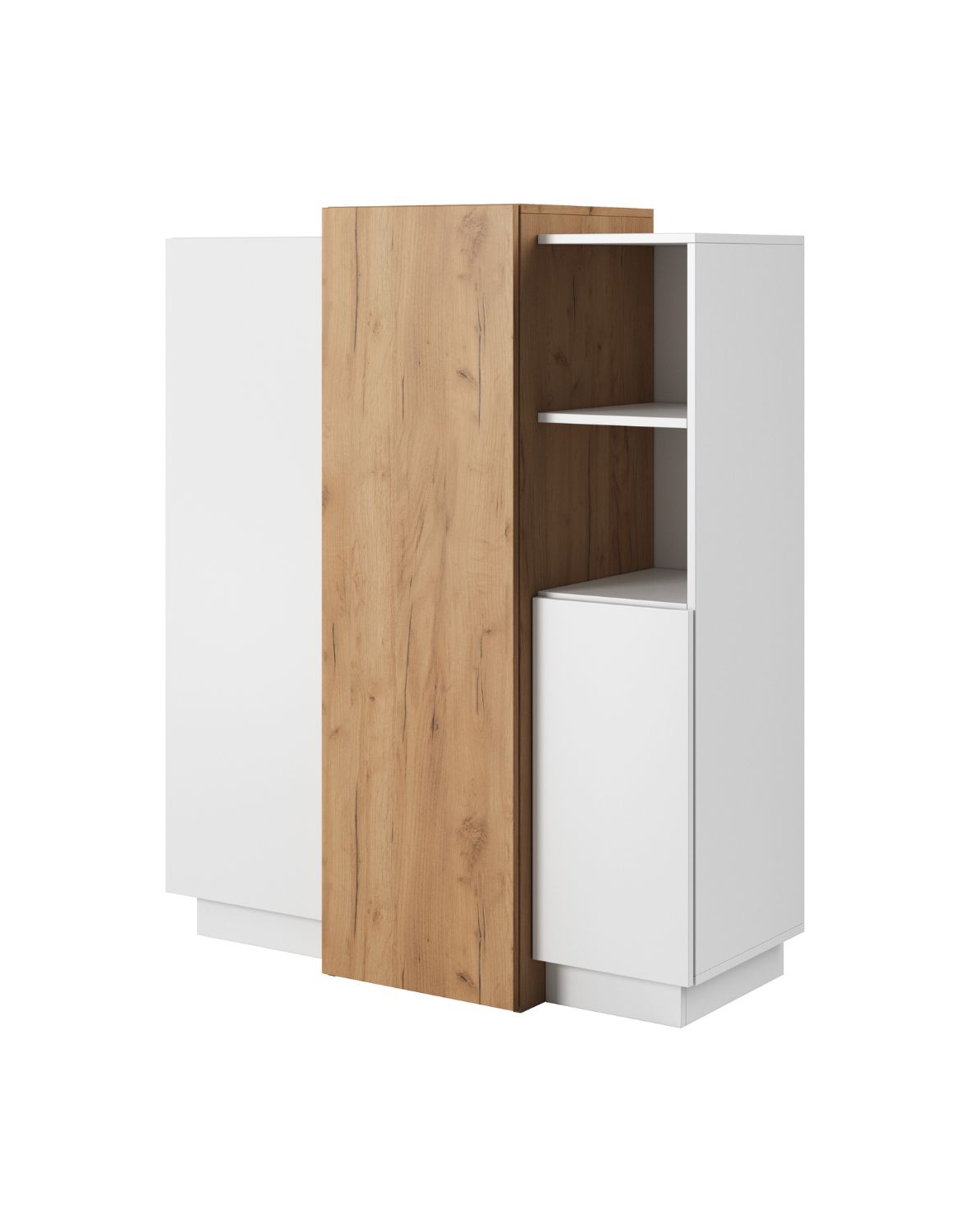 nowoczesna komoda 3d 3 biała dąb craft