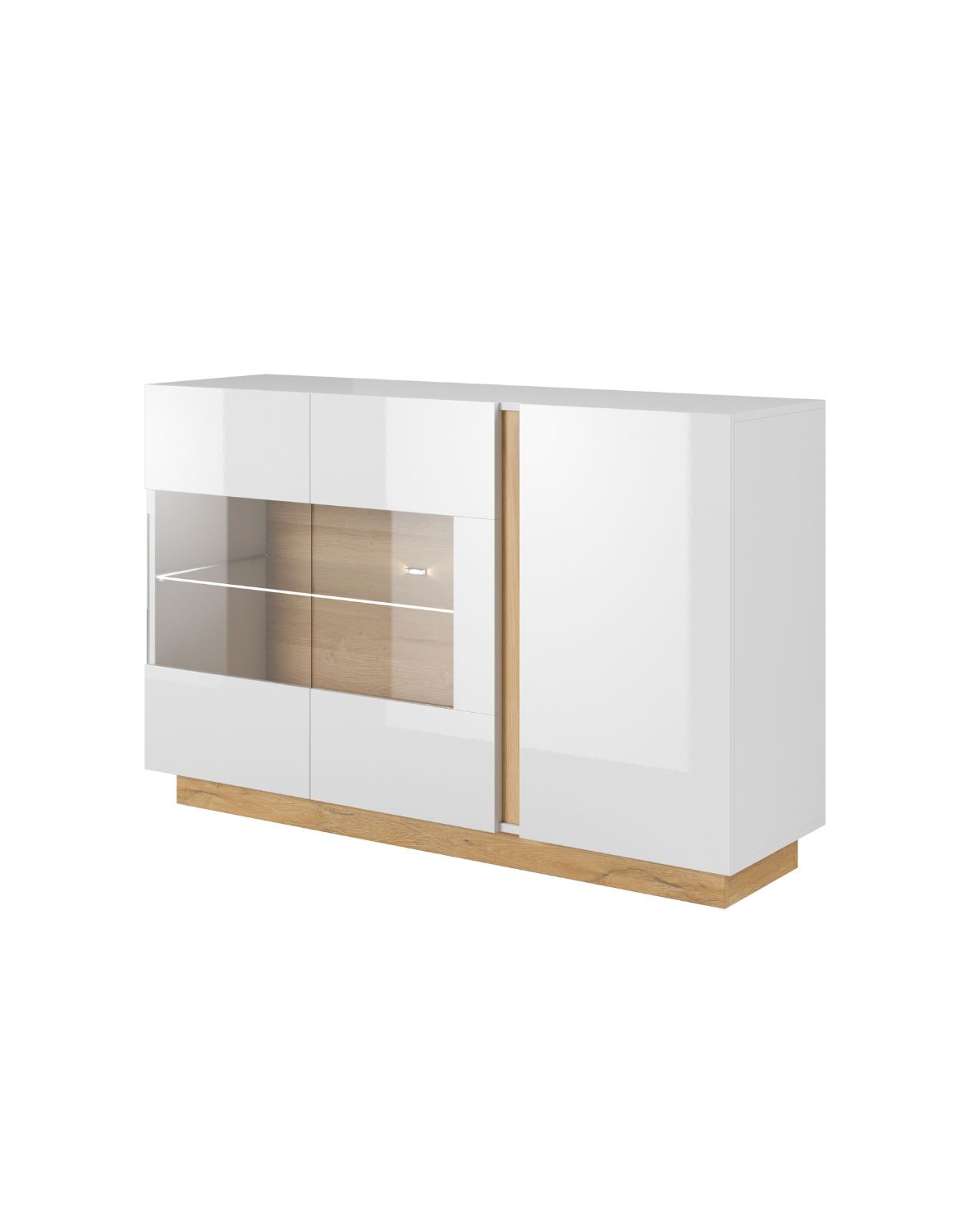 komoda z witryną biały połysk arco e 138