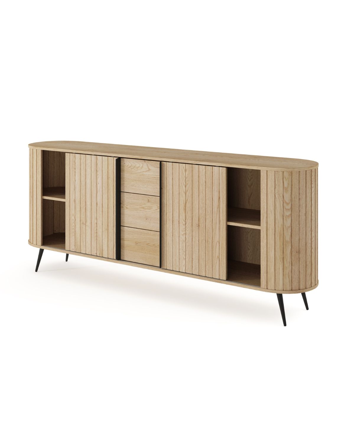 duża komoda z lamelami do salonu lovi 192 cm