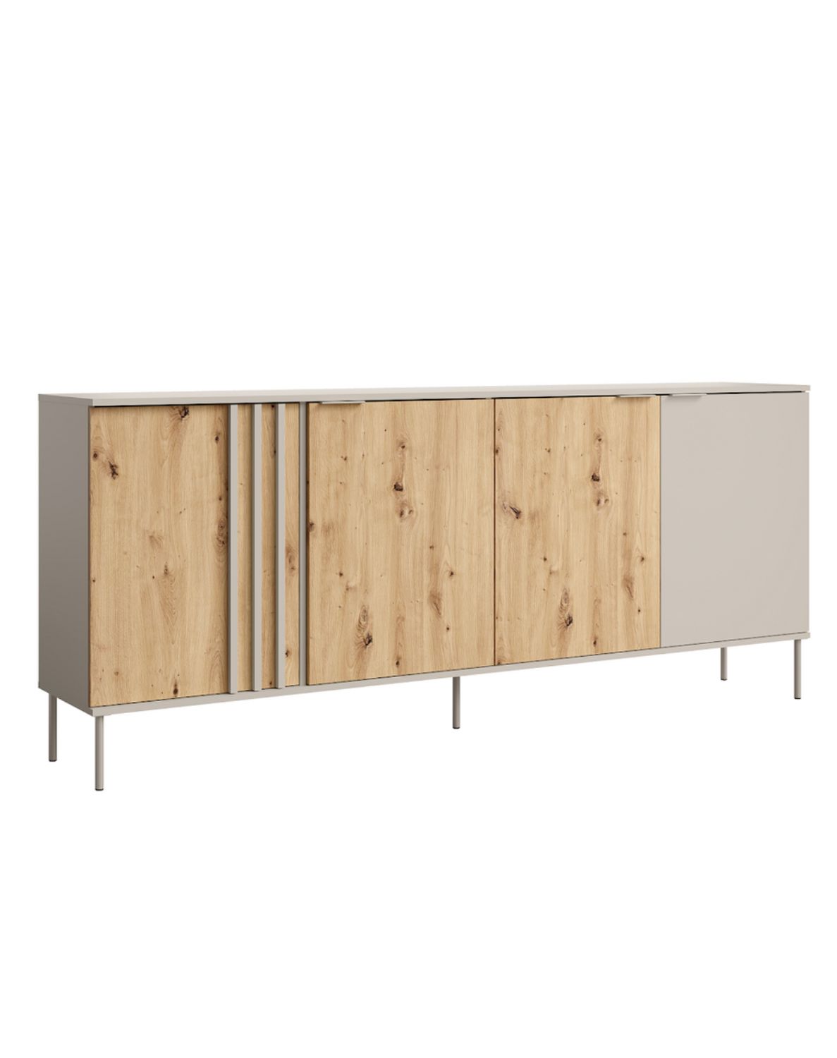 Komoda Rimini 04 z drzwiami 4D, kaszmir + dąb artisan