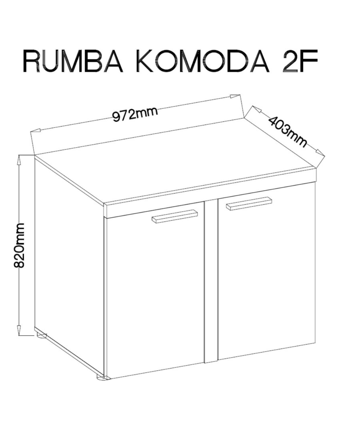 Komoda Rumba z dwiema szafkami 2F – Beż Piaskowy