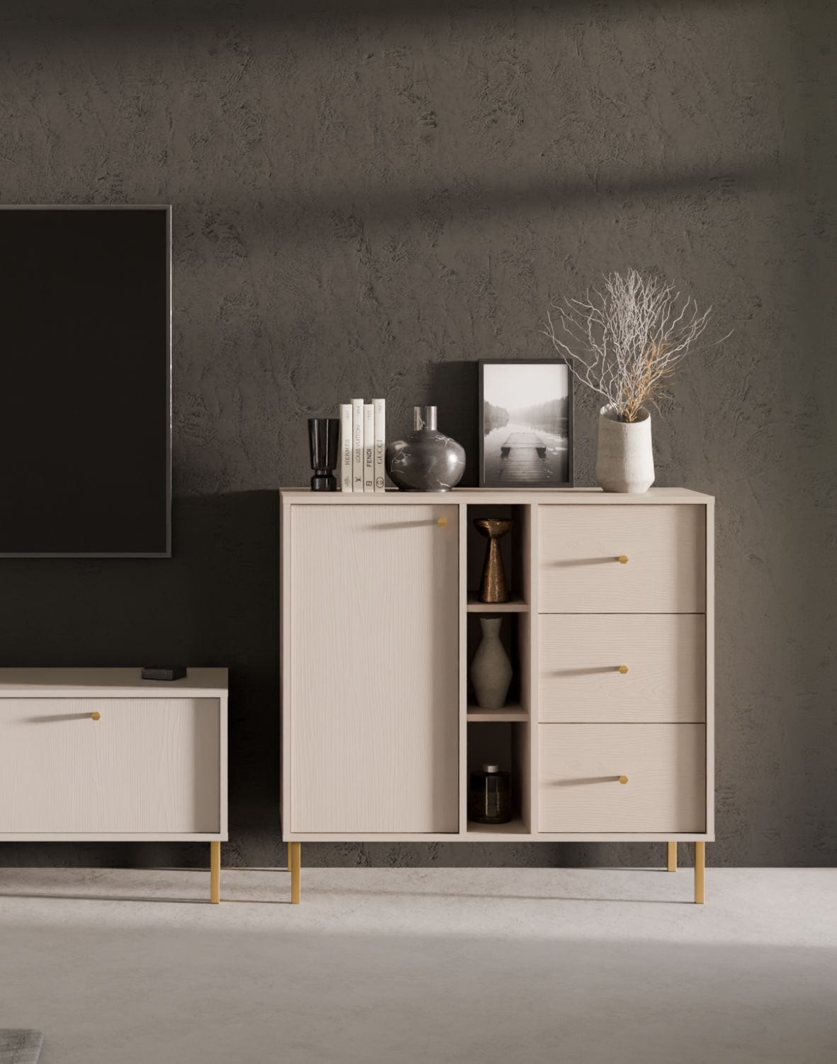 komoda tokyo 2 bez piaskowy typ 824