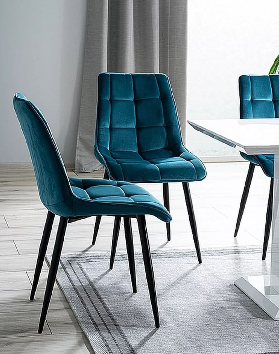 krzeslo chic velvet turkus czarne