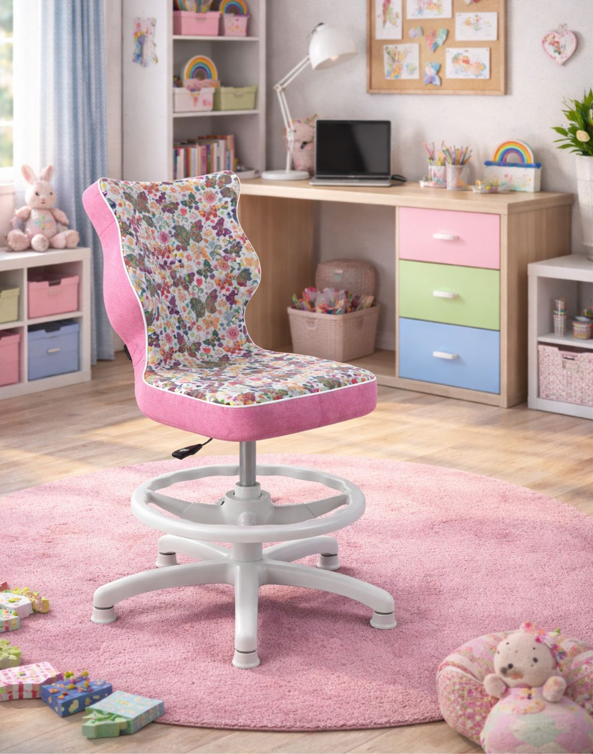 krzeslo dzieciece petit z podnozkiem 119 142 biala podstawa