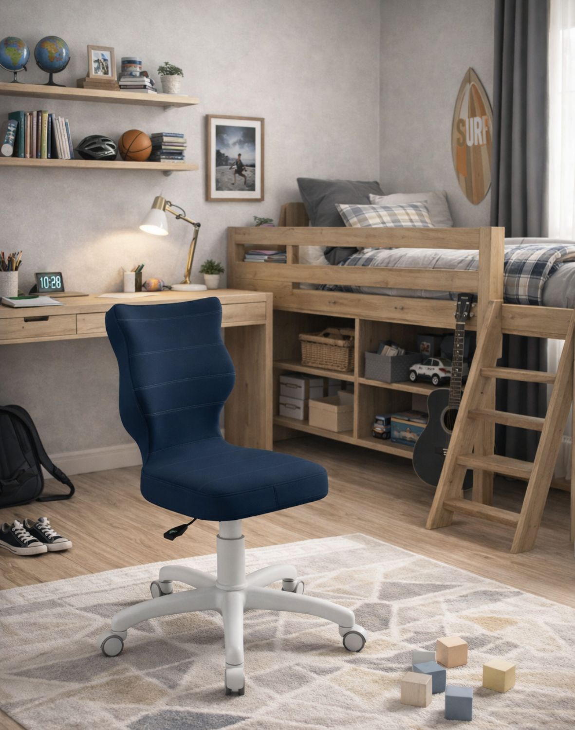 Krzesło dziecięce obrotowe Petit 133-159 cm Biała Podstawa