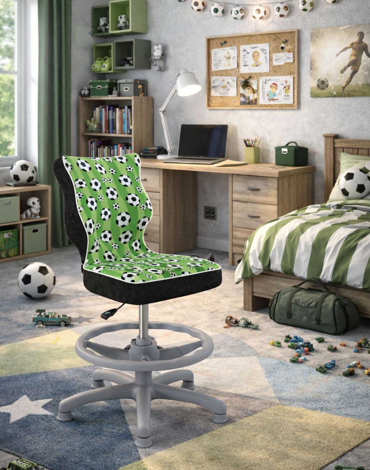 krzeslo dzieciece petit z podnozkiem 119 142 szara podstawa