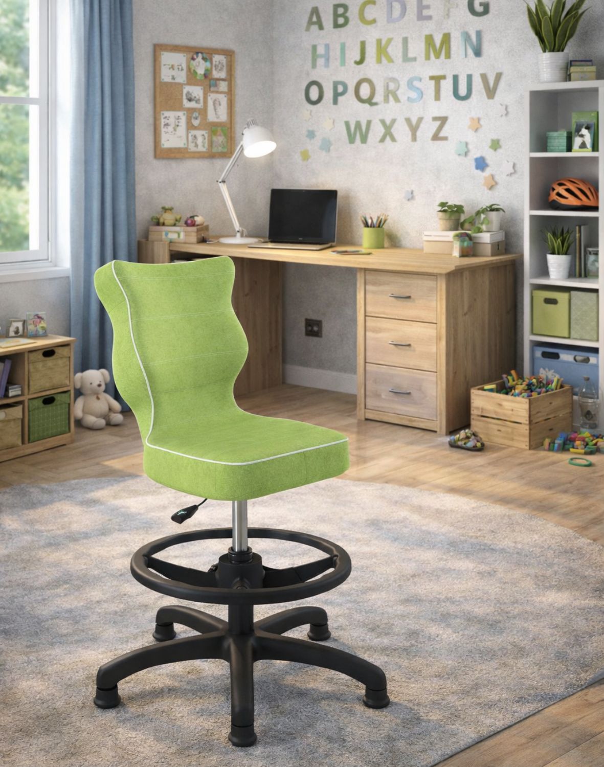 Krzesło dziecięce Entelo Petit z podnóżkiem 119-142 cm Czarna Podstawa