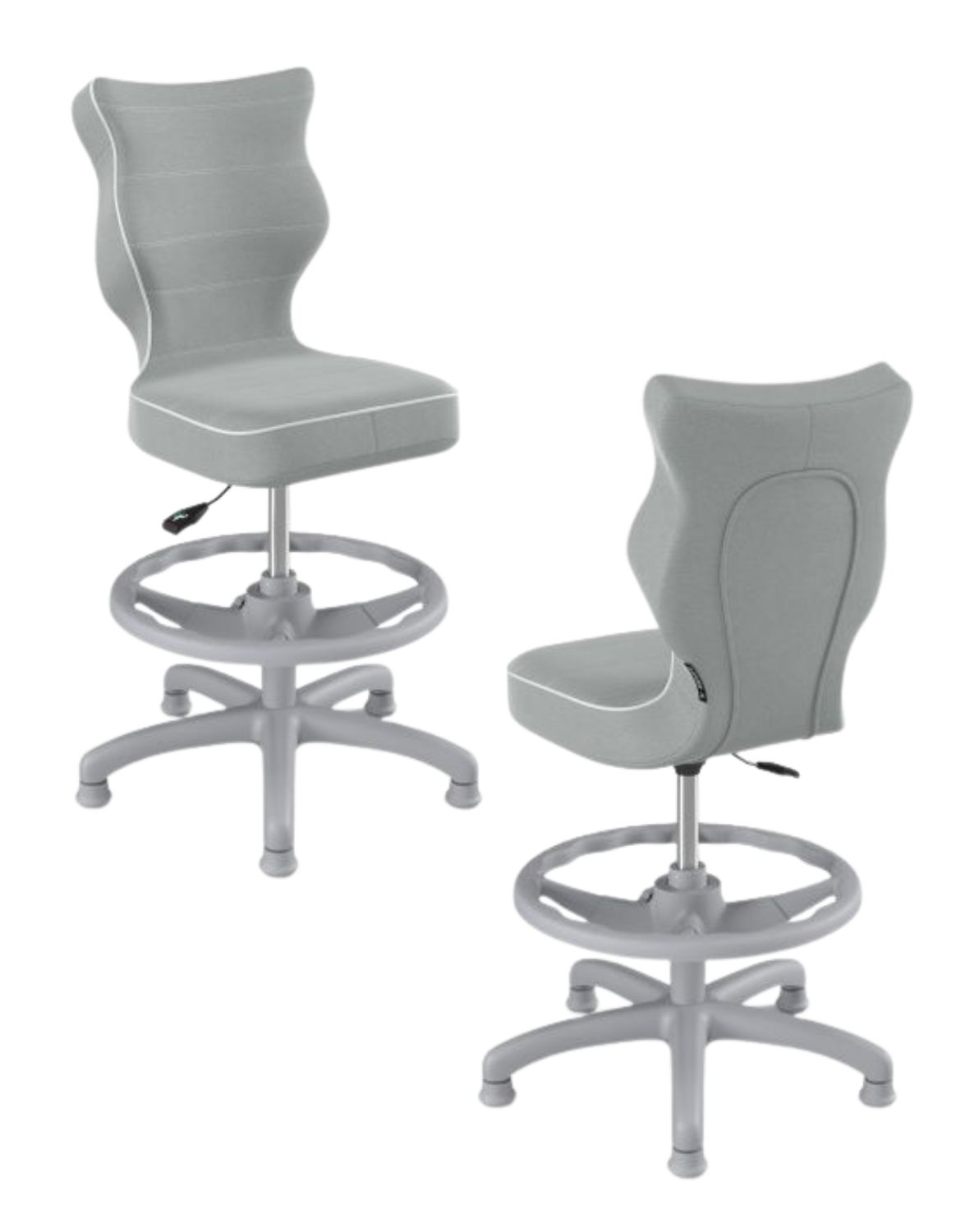 Krzesło dziecięce Entelo Petit z podnóżkiem 133-159 cm, Szara Podstawa