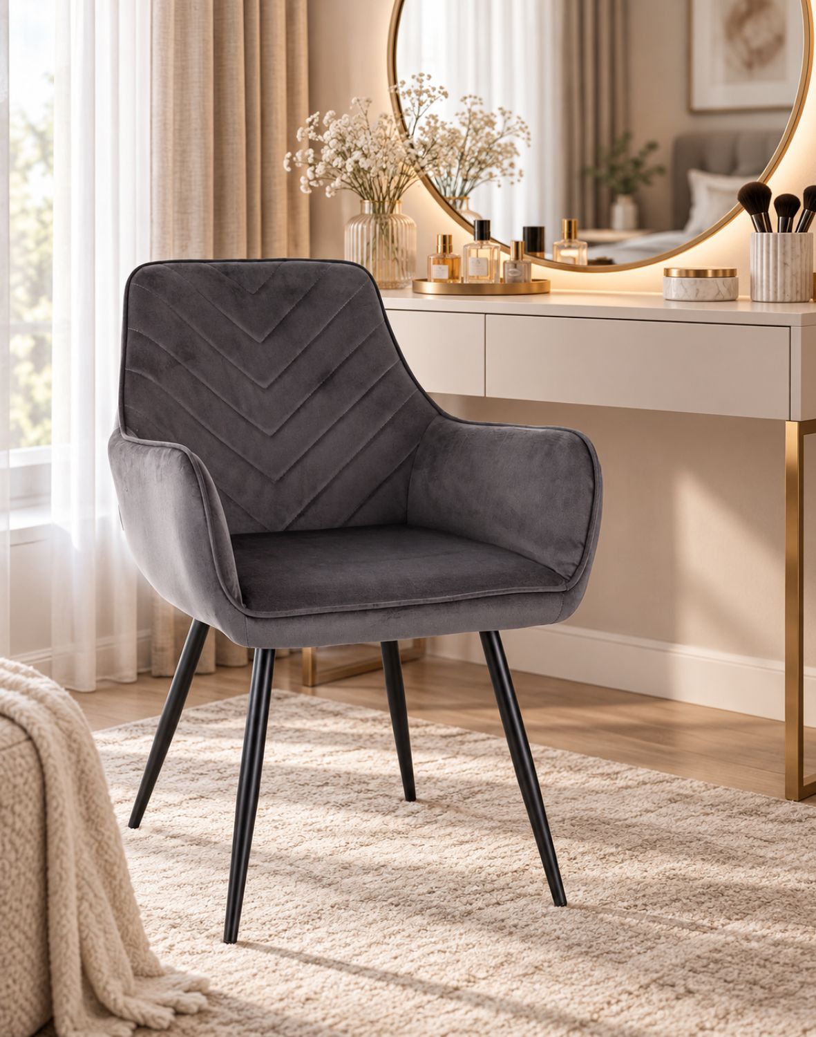 Krzesło Fig Velvet szare
