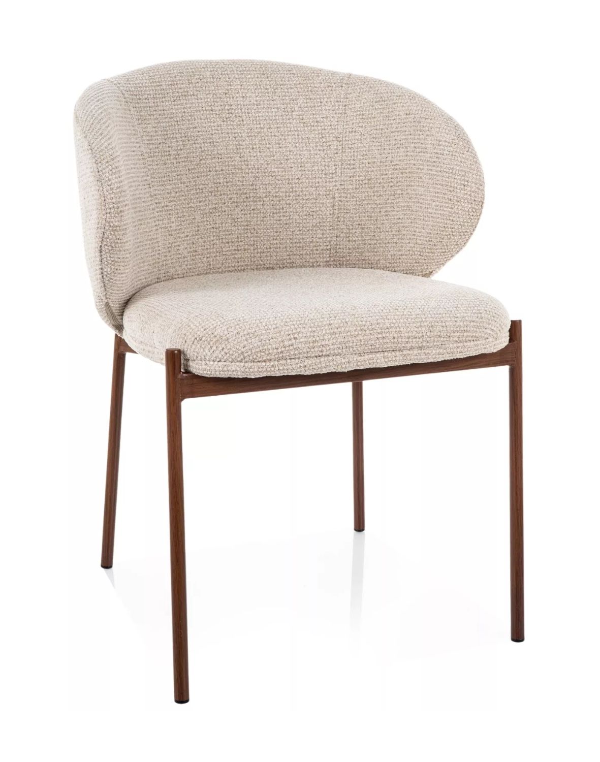 Krzesło jadalniane Kioto D, jasny beż, nogi w kolorze orzecha