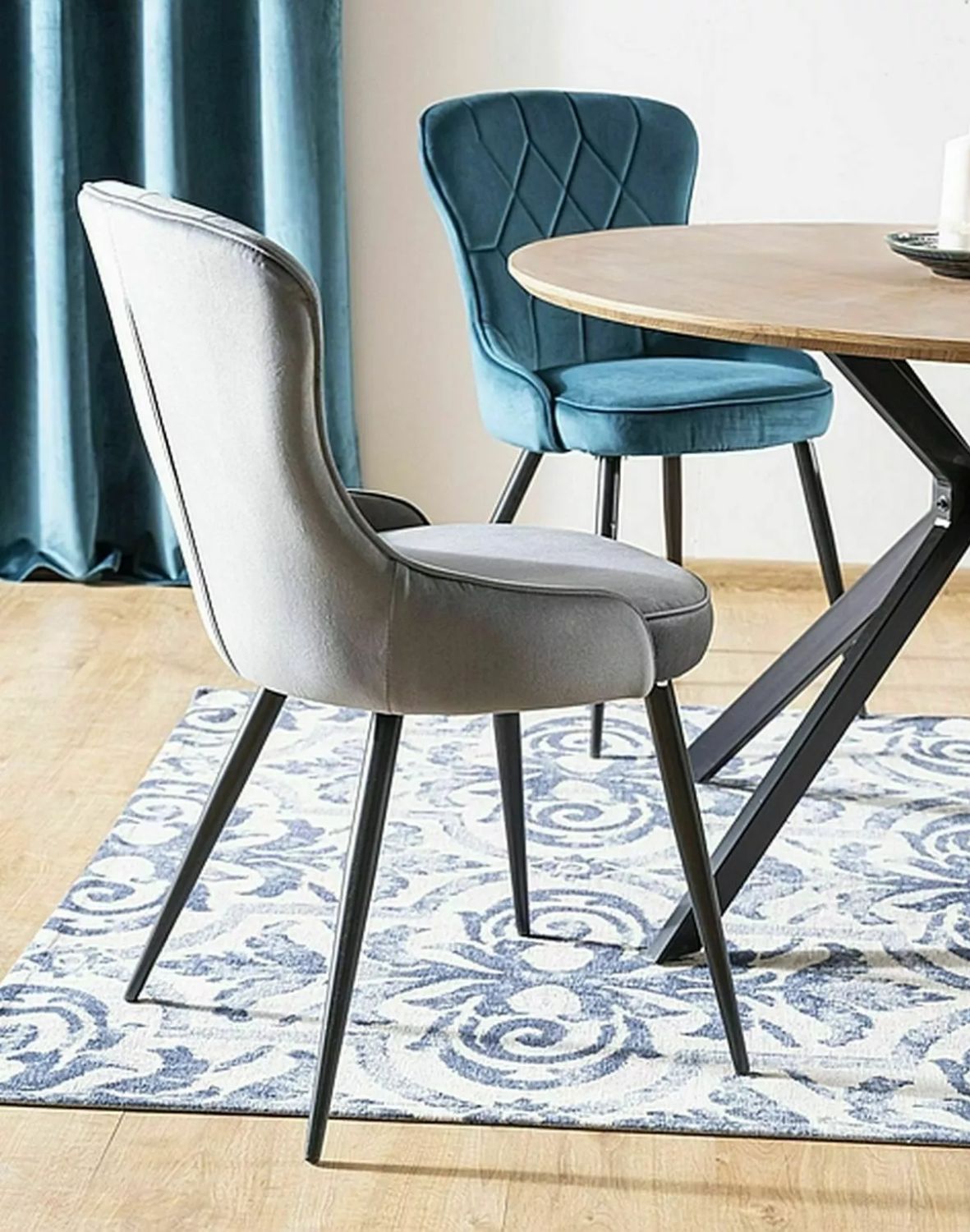 krzeslo lotus velvet szare