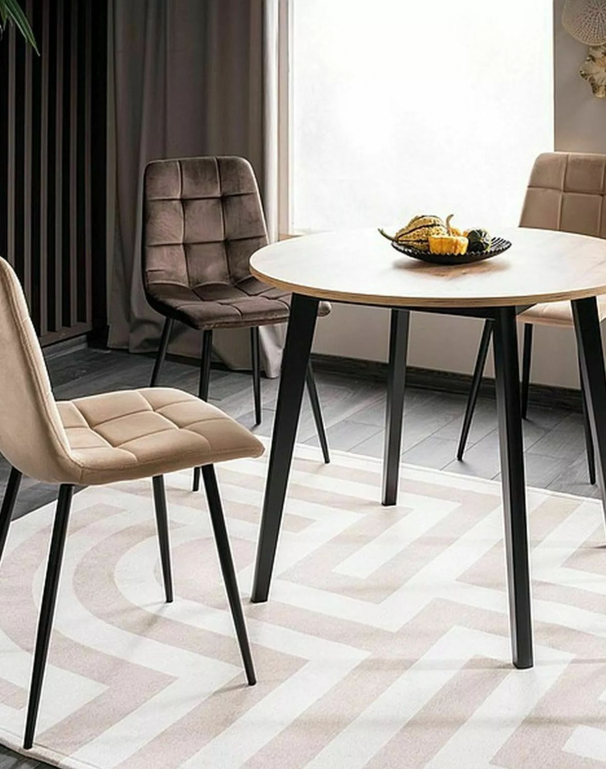 krzeslo mila velvet brazowe