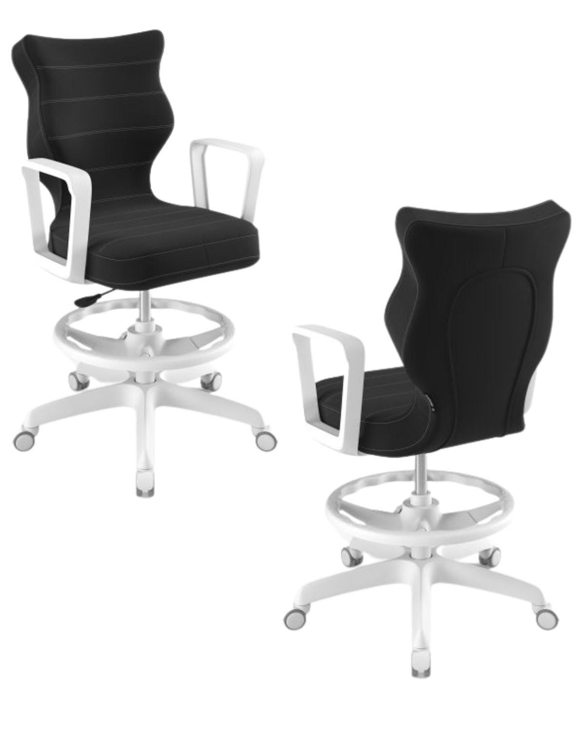 Krzesło młodzieżowe Norm z podnóżkiem, biała podstawa, rozmiar 6 (wzrost 159 - 188 cm)