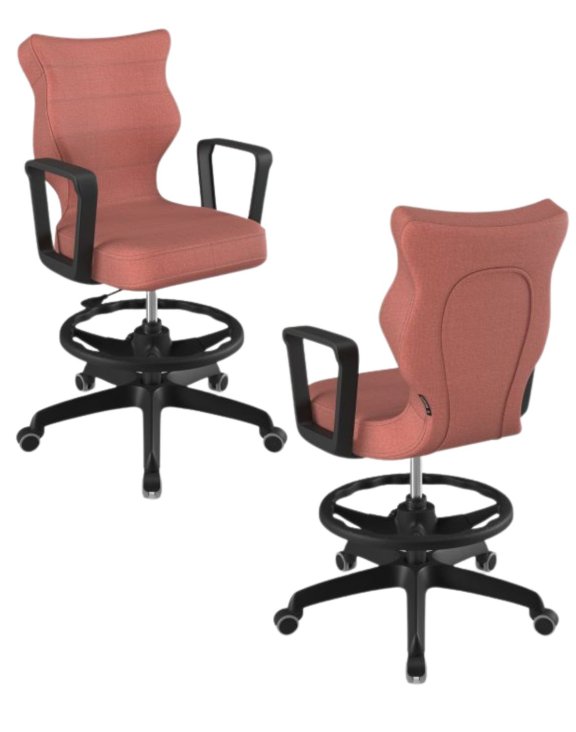 Krzesło młodzieżowe Norm z podnóżkiem, czarna podstawa, rozmiar 6 (wzrost 159 - 188 cm)