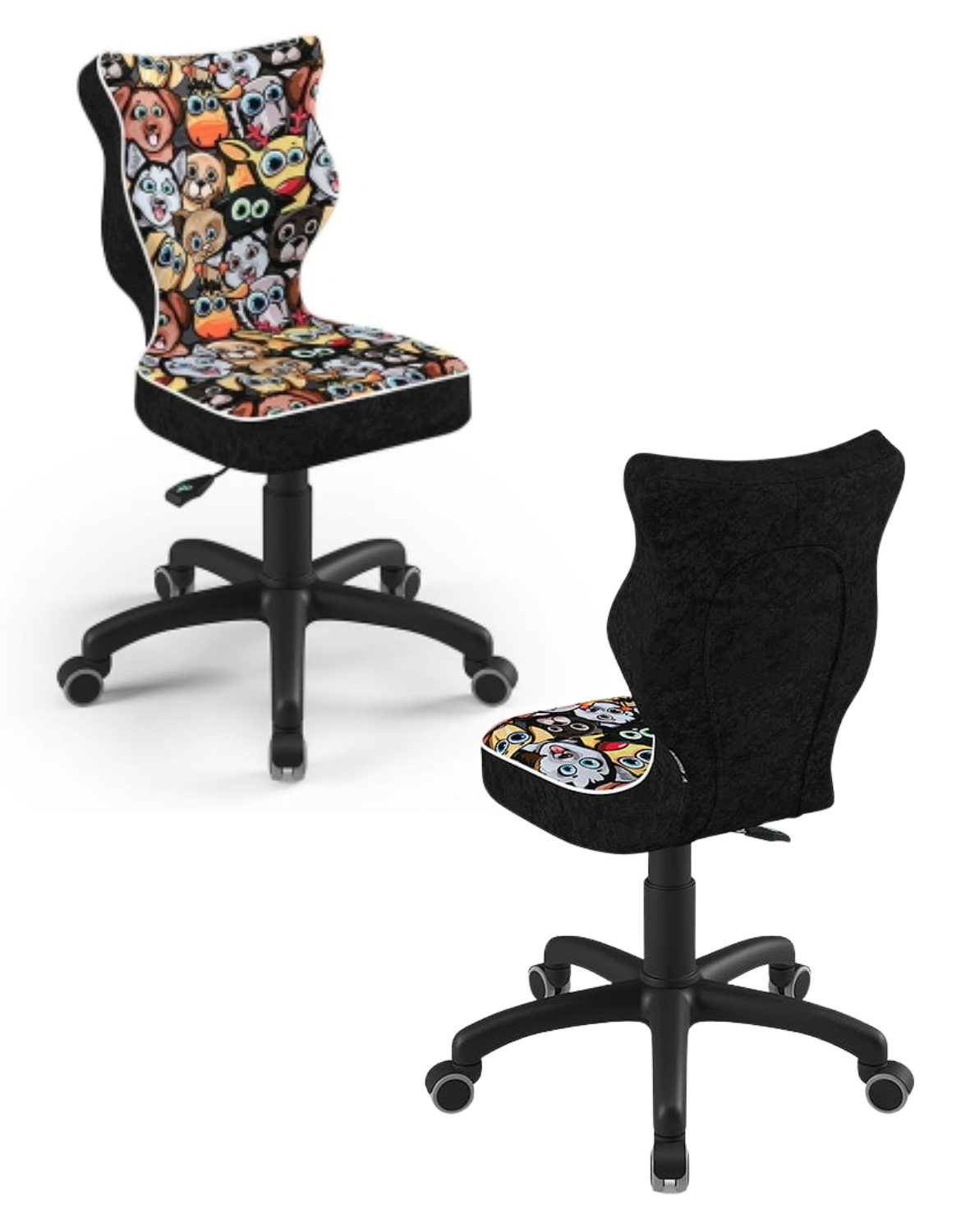 Krzesło dziecięce obrotowe Petit 133-159 cm, tkanina Storia, Czarna Podstawa