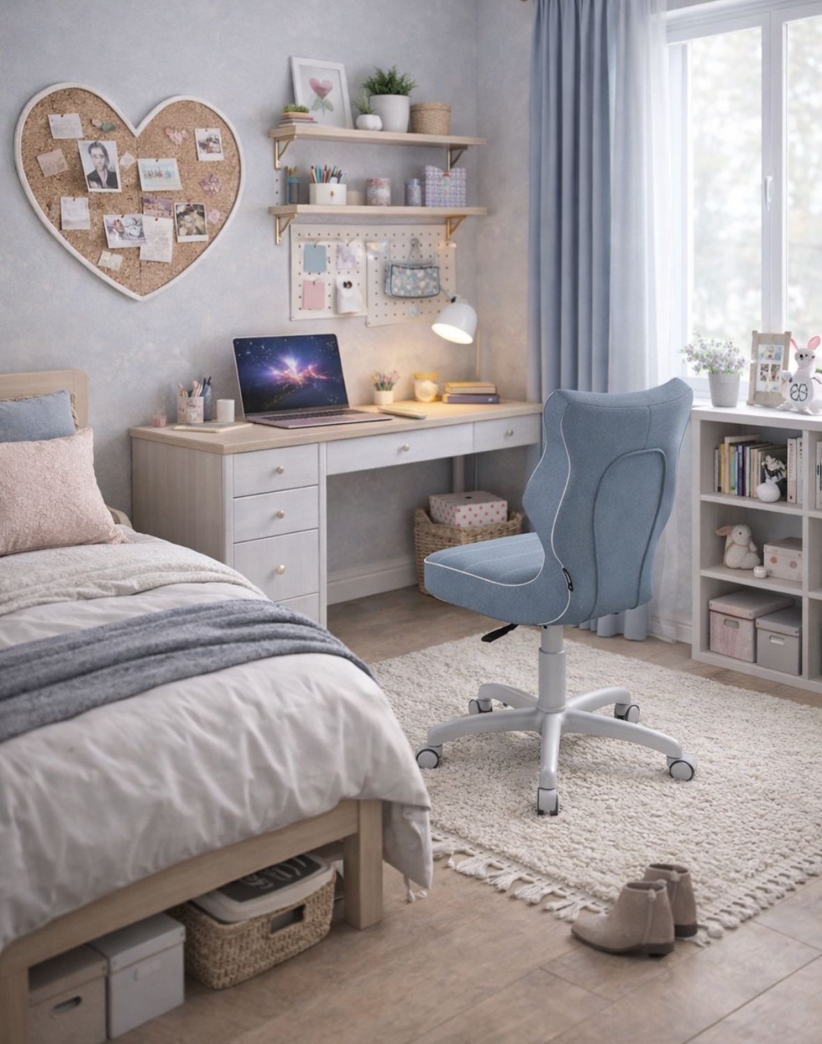 Krzesło dziecięce obrotowe Petit 159 -188 cm Szara Podstawa