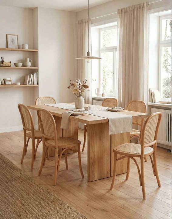 drewniane krzesło viki light stół okrągły verona